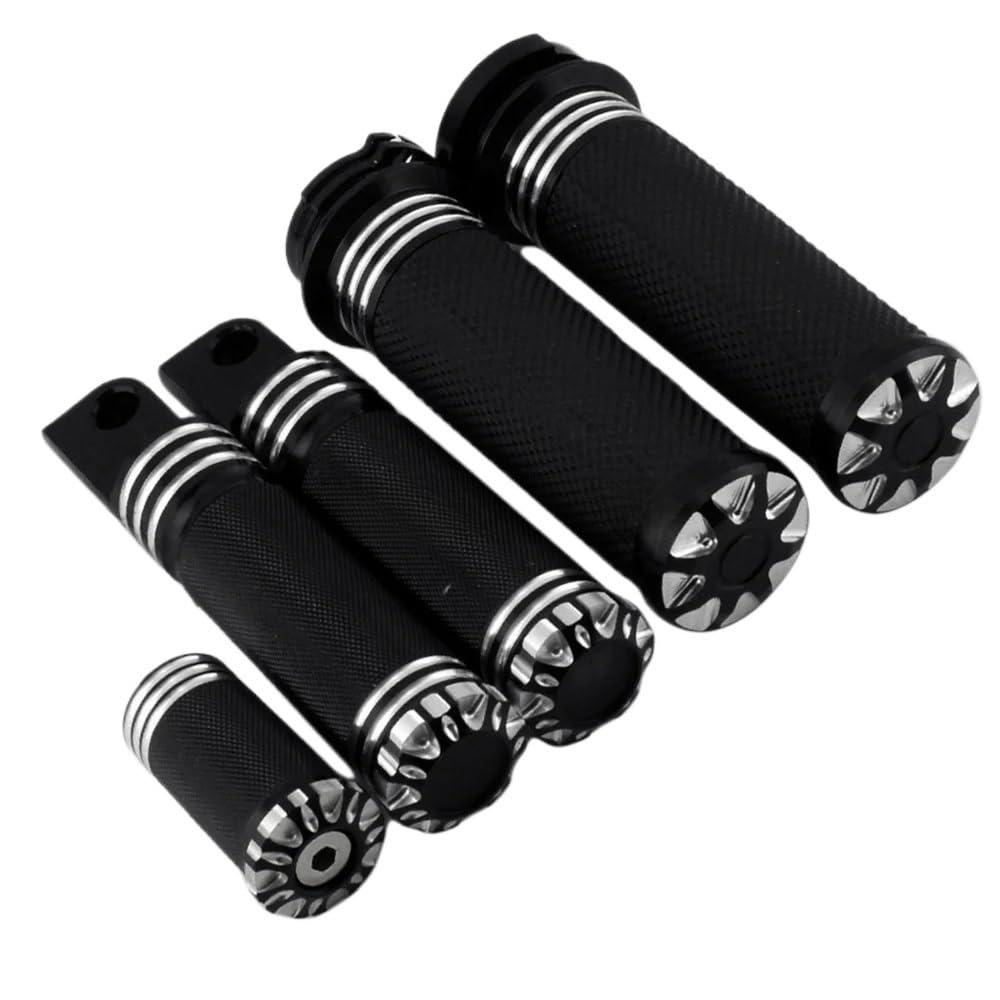 Universell Fußrasten Motorrad Griff Bar 1 "Hand Griffe Fußrasten Shifter Pegs Nagel Für Ha&rley Sportster 883 Touring Dyna Softail Breakout Chopper von LIDWF