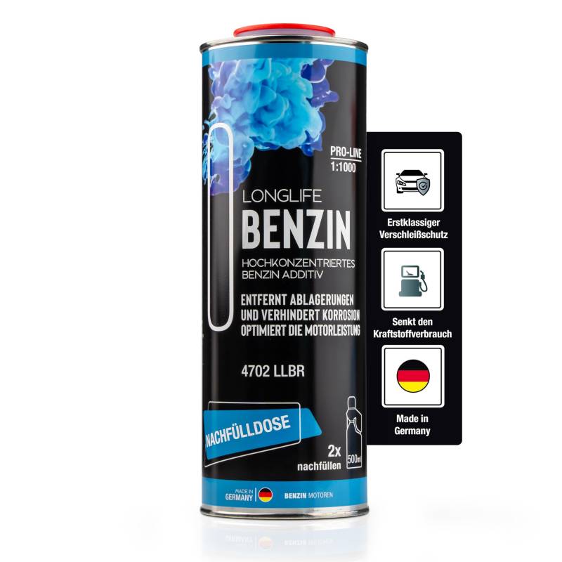 LIFETIME Longlife Benzin Additiv Pro-Line | Motorreiniger Benzin & Korrosionsschutz | 1x Flasche reicht für 1.000l Benzin | Erweiterte Schutzformel, Optimale Leistung & weniger Verbrauch - 1.000ml von LIFETIME