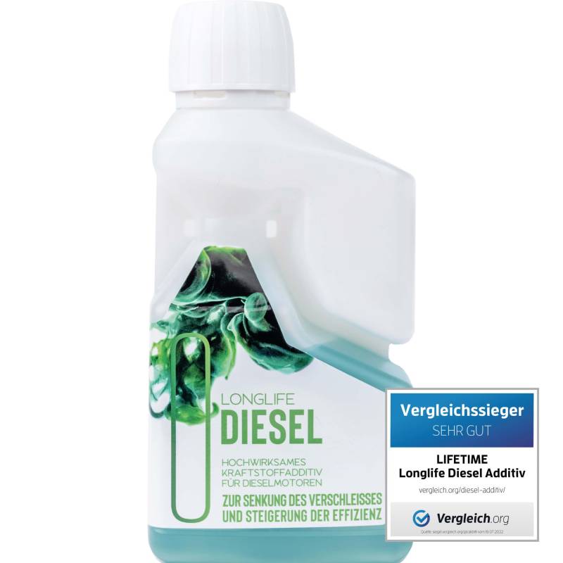 LIFETIME Longlife Diesel Additiv Konzentrat | Diesel Zusatz | Reicht für 4-5 Tankfüllungen | Diesel Reiniger I Diesel Systemreiniger I DPF Reiniger I Diesel Injektor Reiniger I 250ml von LIFETIME