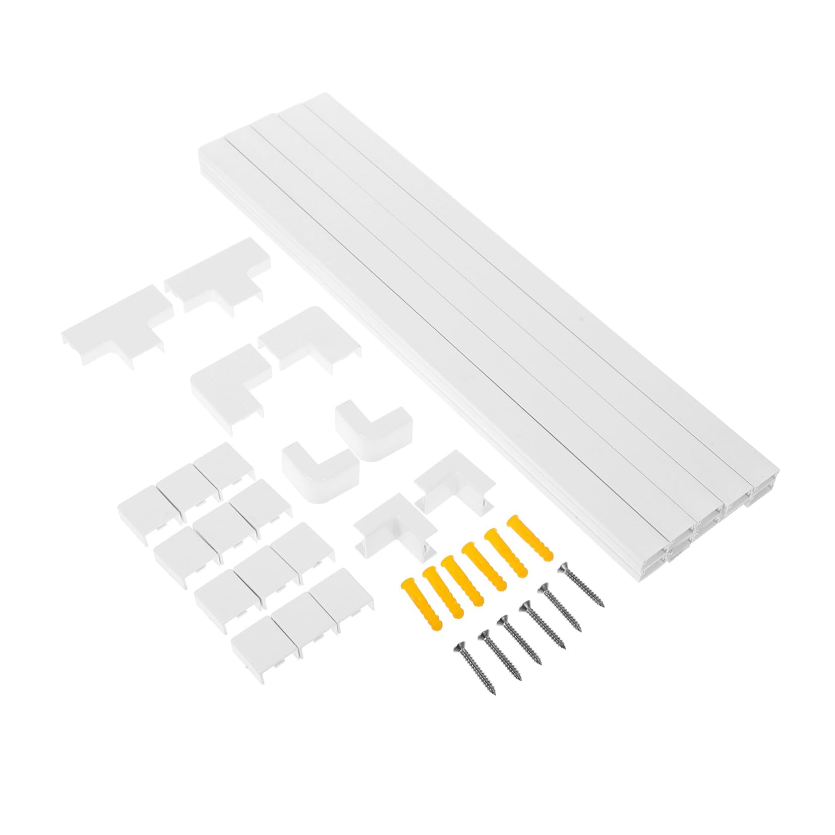 LIFKICH PVC Kabelkanal Set Kabelverstecker Für Wandmontage Selbstklebend Inkl Zubehör Und Schrauben Ideal Für TV LED Lichter Und Elektrowerkzeuge Kabelmanagement von LIFKICH