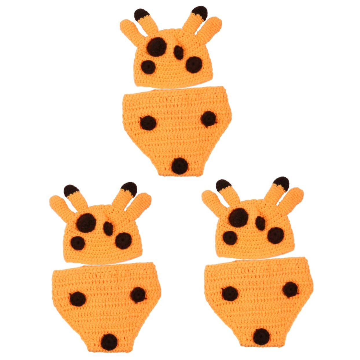 LIFKOME 3 Sätze Giraffen-Fotoanzug hut babymütze Giraffe clothing Neugeborenes Foto-Outfit Requisiten für Neugeborene gestrickte Kostümrequisiten handgefertigte Babyshorts Garn Yellow von LIFKOME