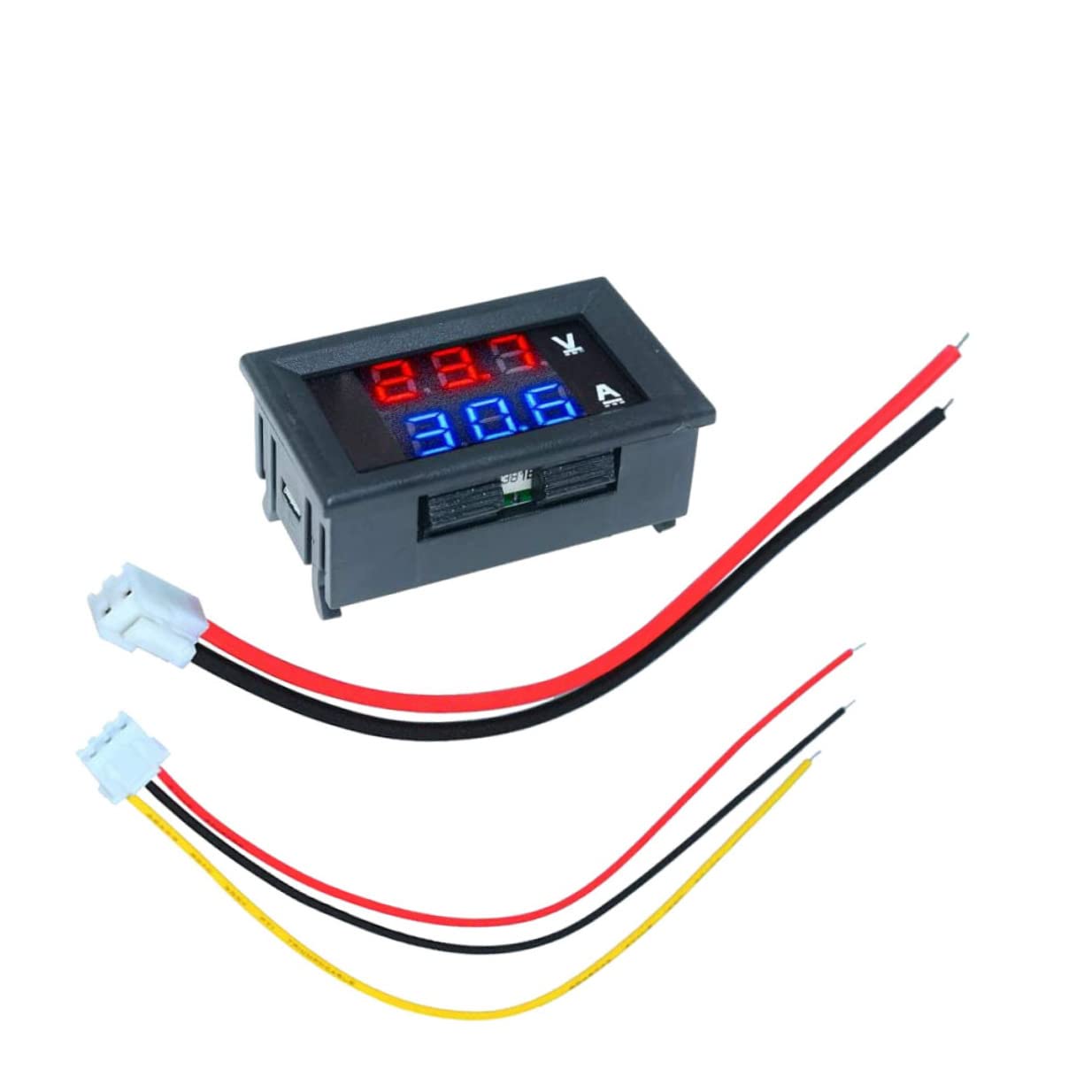 LIFKOME Digitales Voltmeter Amperemeter Dc Spannung Und Strom Tester Mit Doppelanzeige Für Autos Und Fahrzeuge Zufällige Kabelfarbe Präzise Messung von LIFKOME