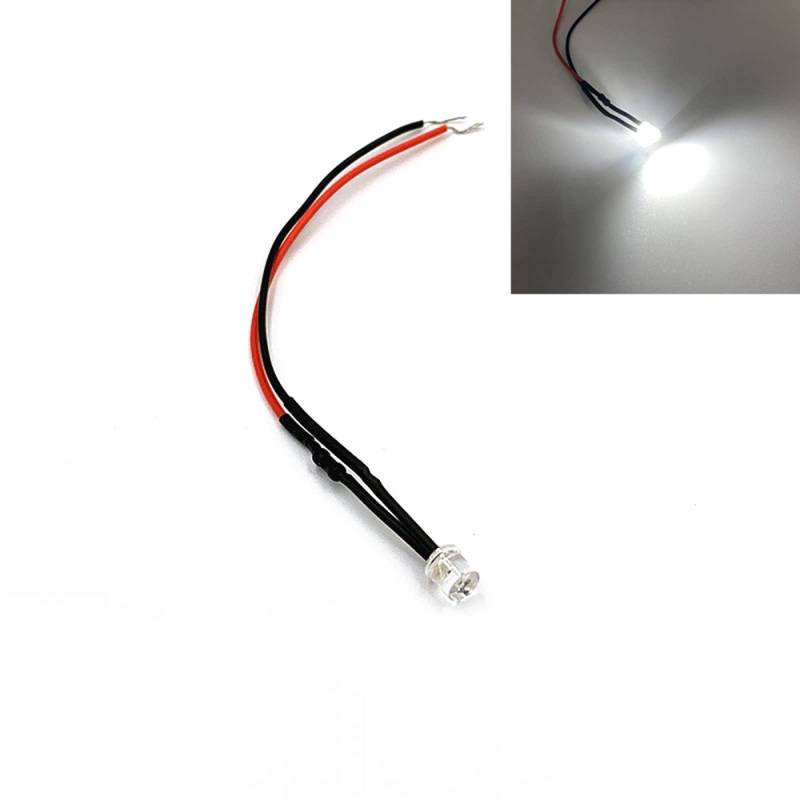 20 Stück 5 Mm Vorverdrahtete Flat Top Weitwinkel-LEDs 3 V-220 V Ultrahelle LED-Leuchtdioden-Birnenlichter Weiß Blau Gelb Grün Rot,Weiß,12V von LIGHBIB