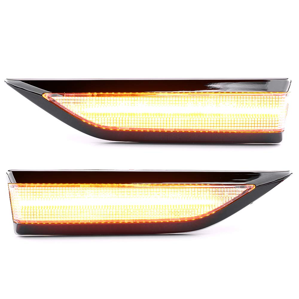 LIGHTDELUX 2 X LED Blinker Seitenblinker Blinkleuchte Kotflügel-Blinker kompatibel mit VW Caddy 2015-2019 V-170621LG von LIGHTDELUX