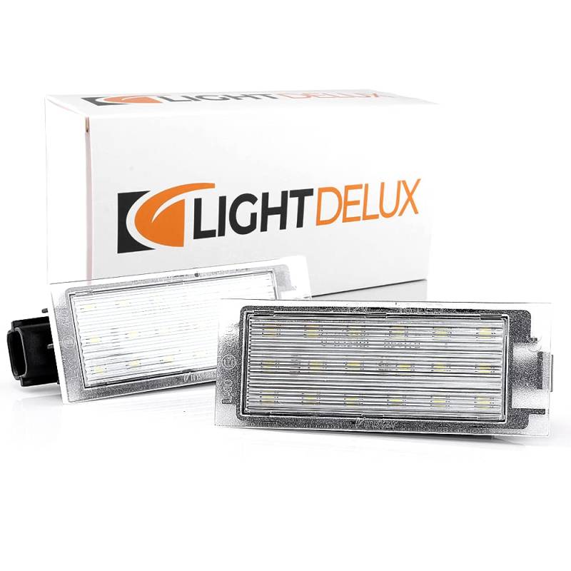 LIGHTDELUX LED Kennzeichenbeleuchtung PLUG&PLAY Canbus ohne Fehlermeldung mit Zulassung V-032401 von LIGHTDELUX