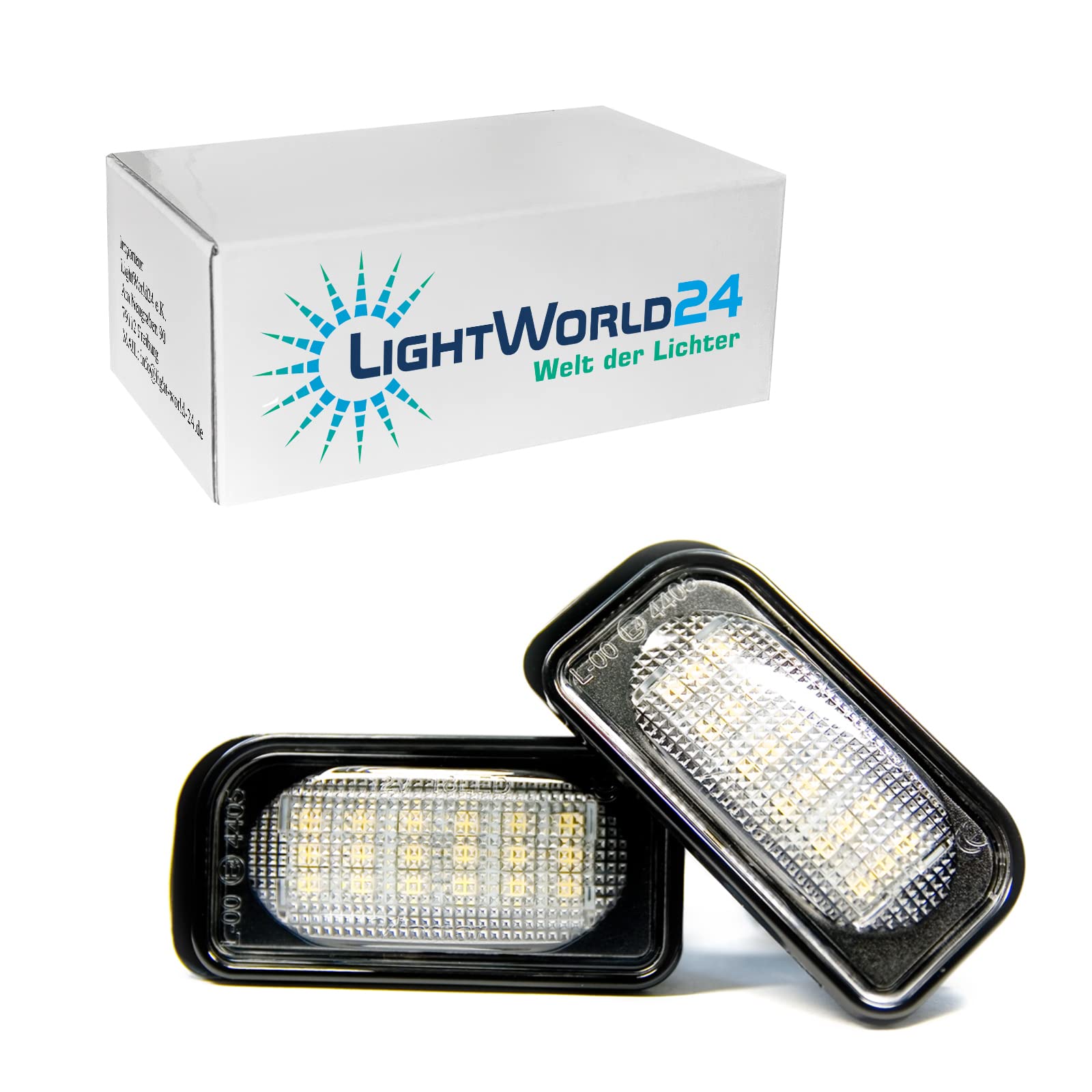 LIGHTWORLD24 LED Kennzeichenbeleuchtung Glühbirnen Nummernschildbeleuchtung Lampe mit CanBus 6000K Xenon für 2000-2007 C-Klasse W203 4-Türer Limousine 2er Set von LIGHTWORLD24 Welt der Lichter