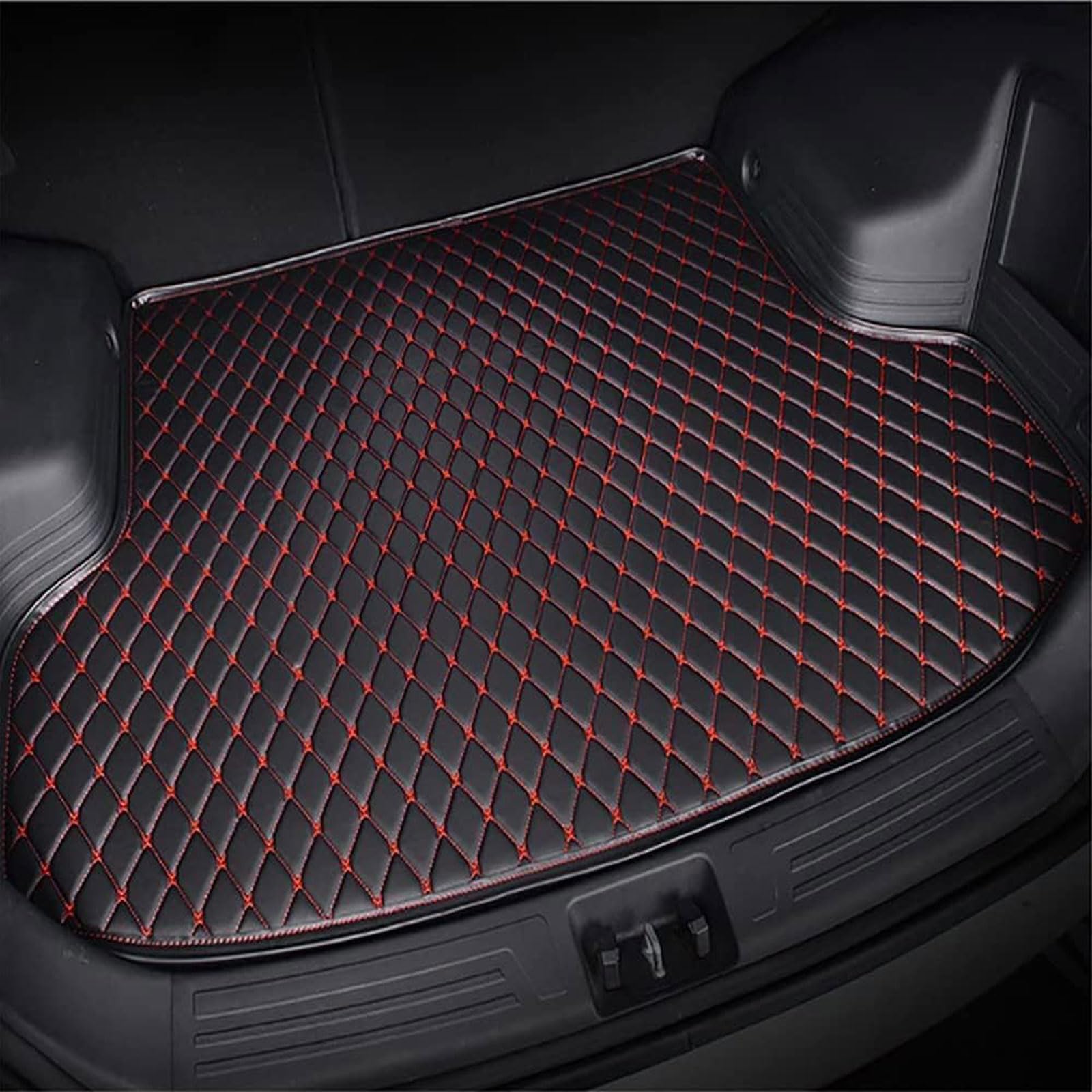 Kofferraum Schutzmatte für Volvo XC90 7seats EV 2016-2021, Passgenaue Kofferraumwanne Wasserdicht rutschfest Schmutzabweisend Auto ZubehöR,Black Red von LIHLIOUZDM