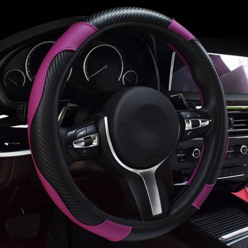 Lenkradbezug für FIAT 500L Hatchback 2012-2017 2018 2019 2020, Leder Lenkradbezug Anti-rutsch Atmungsaktives Bequem Mode Innenraum Auto Zubehör,Purple von LIHLIOUZDM