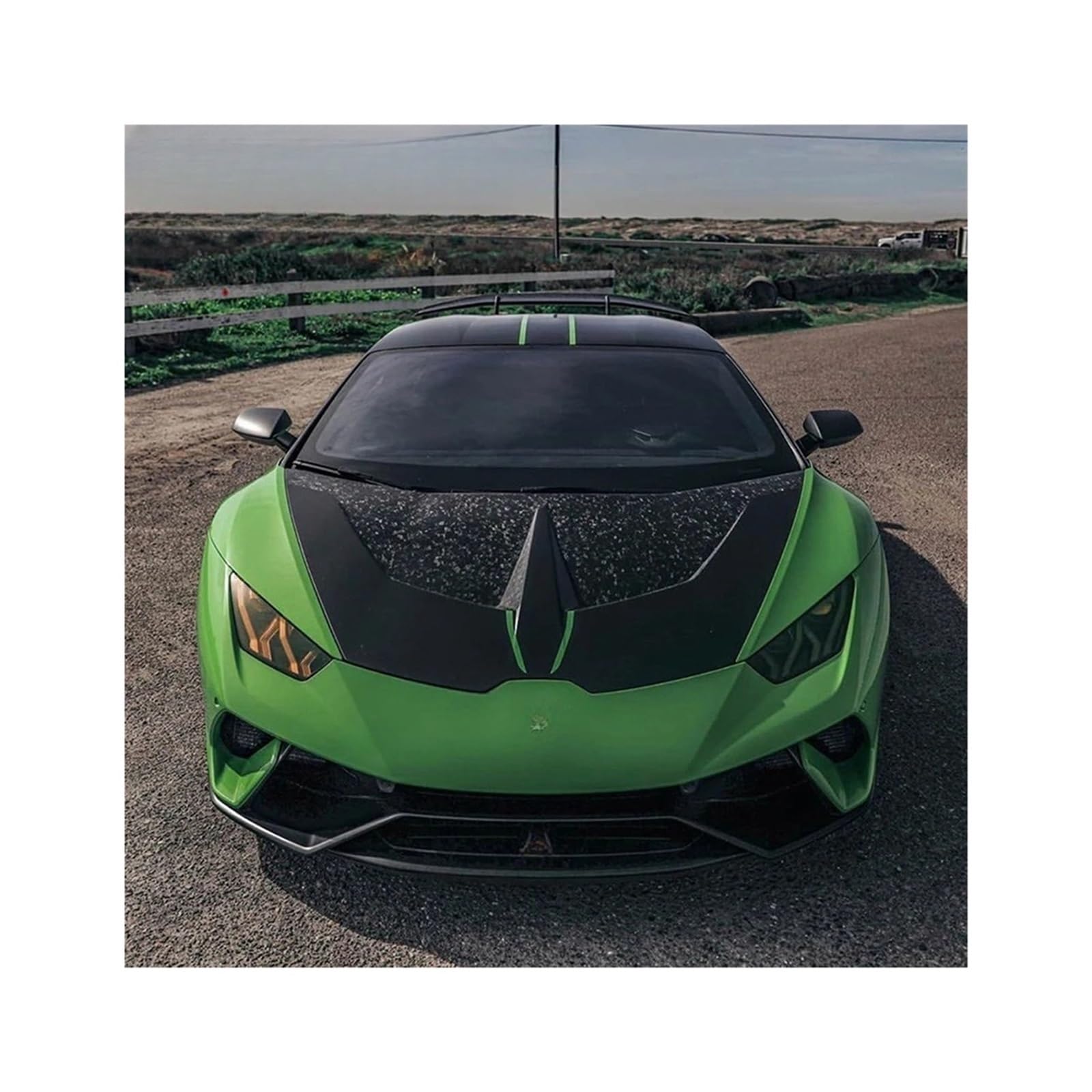 1016 Trockene Motorhaube aus Vollkarbonfaser, kompatibel mit Lamborghini Huracan LP610-4 LP580-2 2014–2018(Forged Carbon Fiber) von LIINYTG