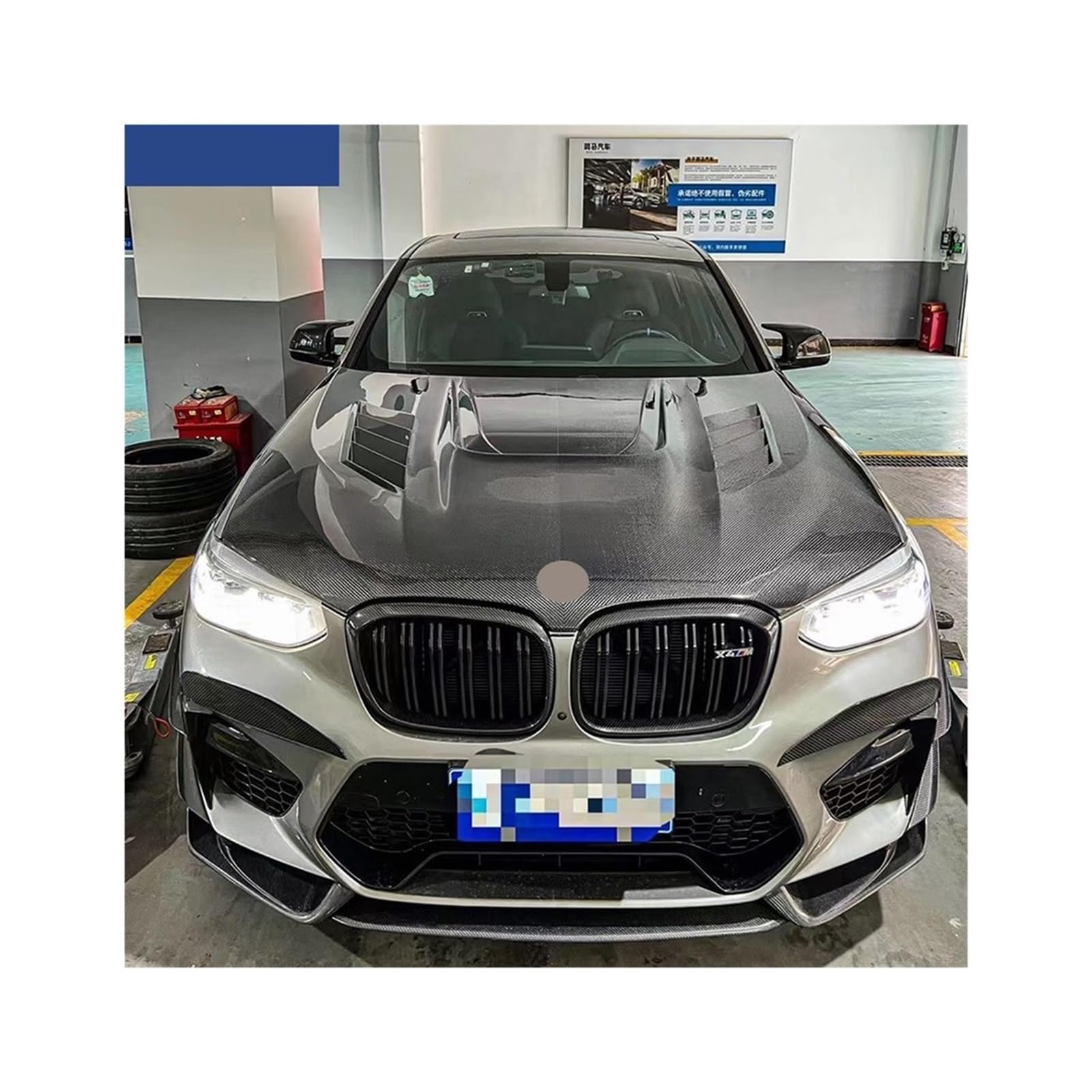 Kompatibel for BMW F97 X3M F98 X4M Geschmiedete Dry Carbon Fiber Front Motorhaube Motorhaube Abdeckung Auto Körper Kit 2019 +(Carbon Fiber Pattern) von LIINYTG
