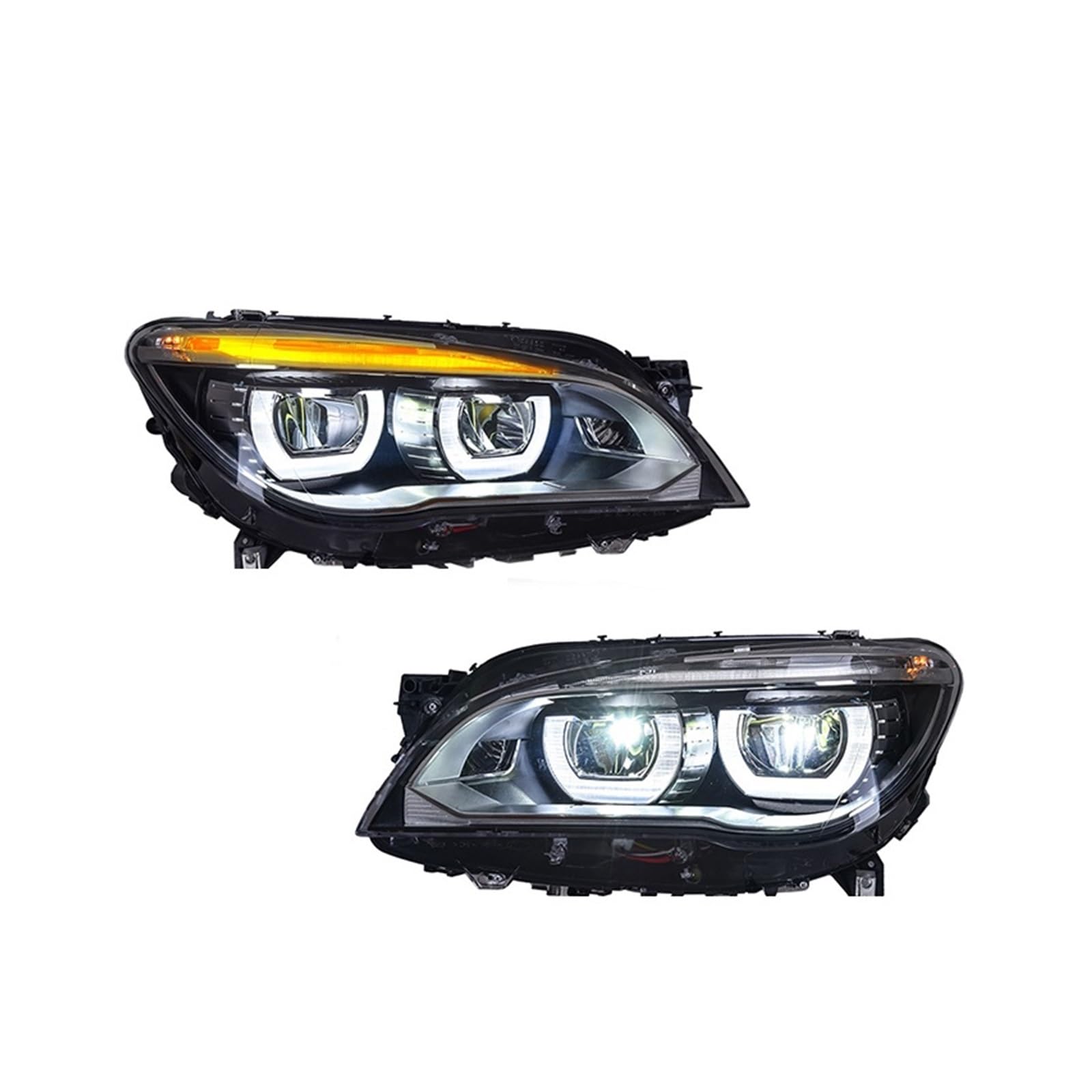 LED-Scheinwerfer kompatibel for BMW F01 F02 2007–2015 730i 735i 740i, LED-Tagfahrlicht, LED-Blinker, vordere Lampenbaugruppe(2014-2015 Year) von LIINYTG