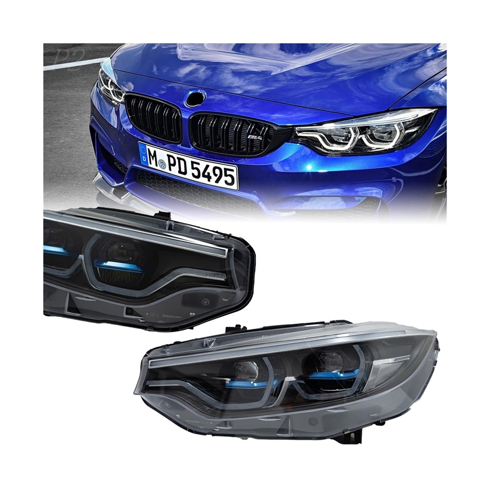Scheinwerfer Kompatibel for BMW F32 2012-2019 F82 M4 GTS Auto Auto Zubehör LED DRL 425i 428i 430i 435i F36 F80 F33 Auto Zubehör(Original,LEFT RIGHT_2016-2019) von LIINYTG