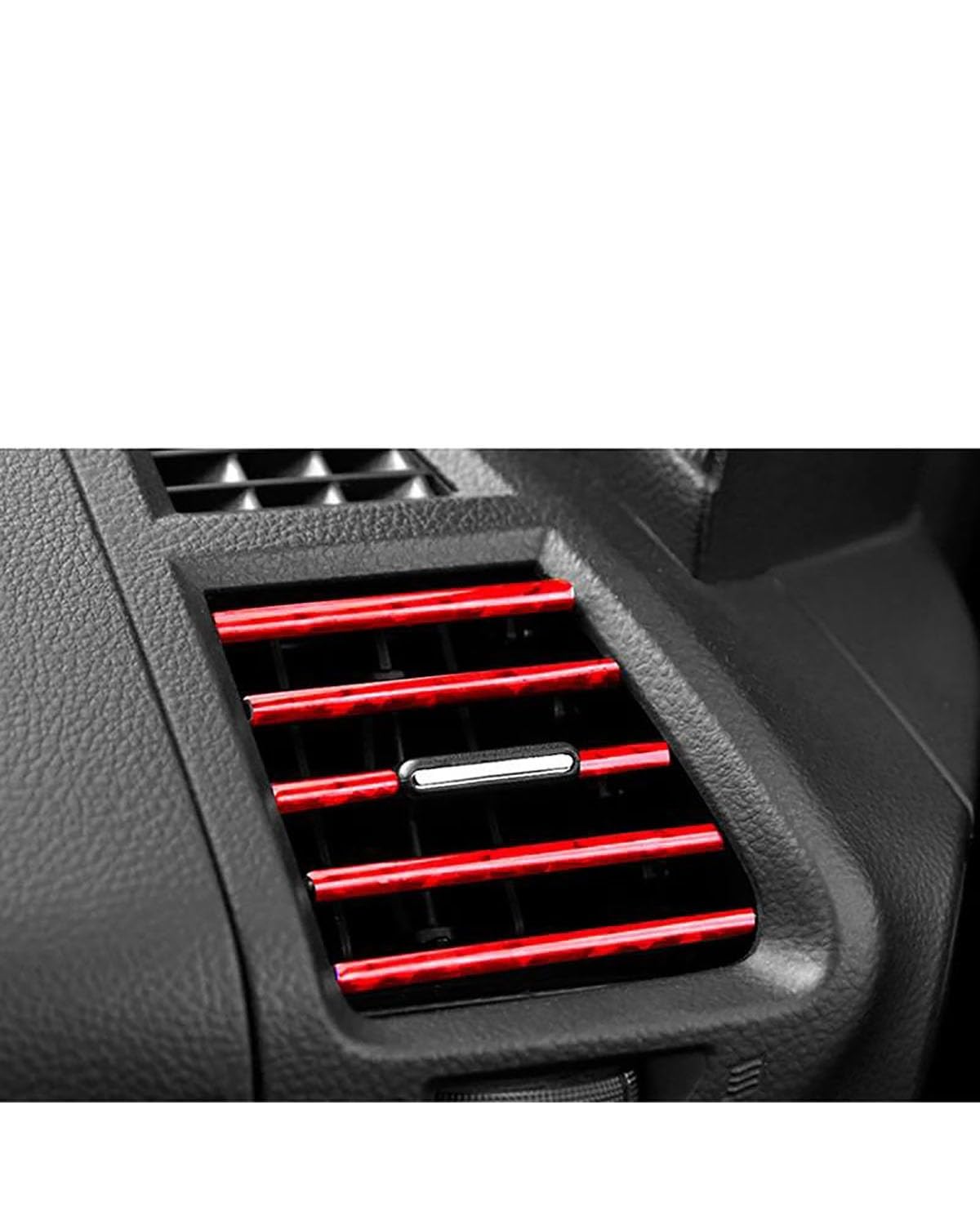 Auto ZubehöR Innenraum Deko 10 PCS Auto Klimaanlage Outlet Dekorative Weiche Streifen Zubehör Auto Innen Grille Dekorative Streifen Universal U-förmigen Auto Dekoration Innenraum(Ice Red) von LIJHGFFA