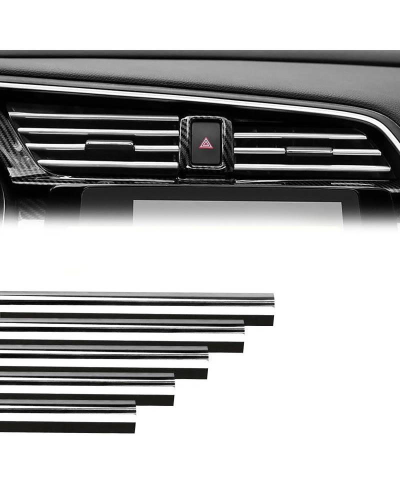 Auto ZubehöR Innenraum Deko 10 Stücke Auto-Styling Chrom-Styling-Form Auto Air Vent Zierleiste Klimaanlage Outlet Grille Dekoration U Form Auto Dekoration Innenraum(Silver) von LIJHGFFA