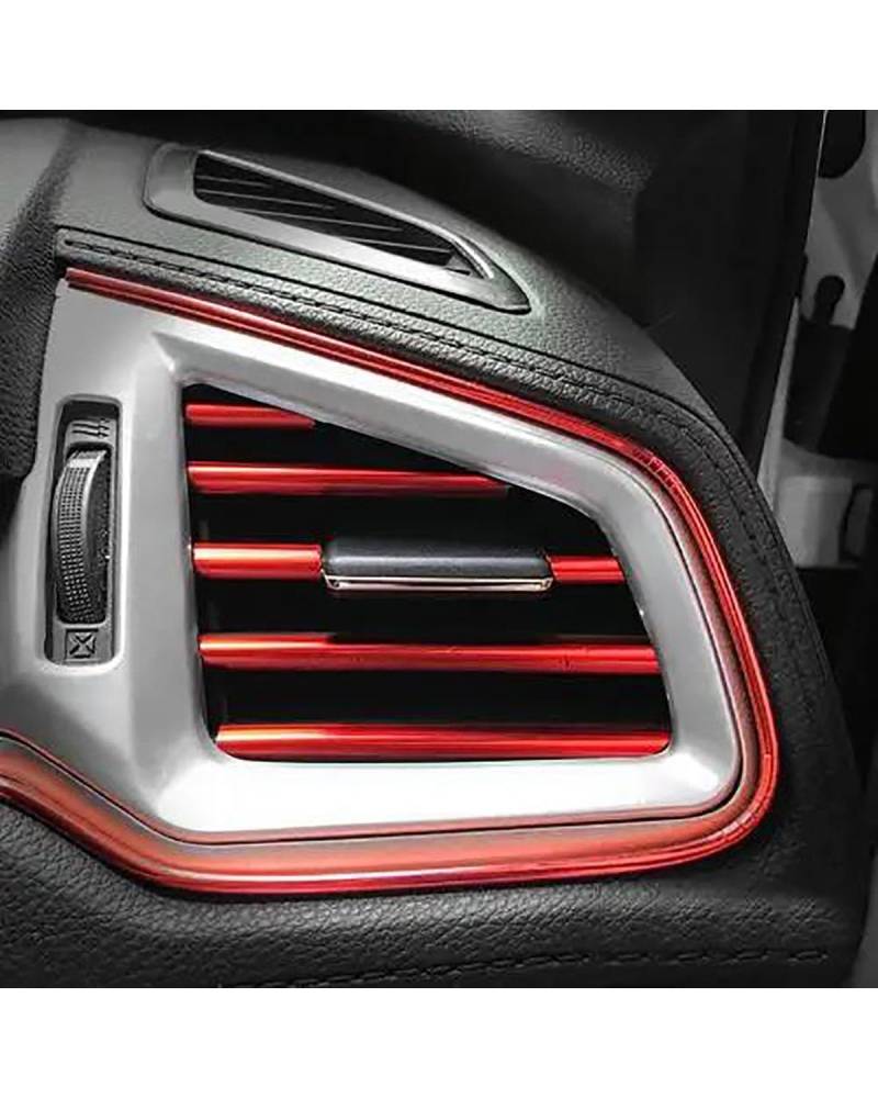 Auto ZubehöR Innenraum Deko 10 Teile/satz 20 cm Universal Auto Klimaanlage Steckdose Dekorative U Form Formleisten Dekor Auto Styling Zubehör Auto Dekoration Innenraum(Red) von LIJHGFFA