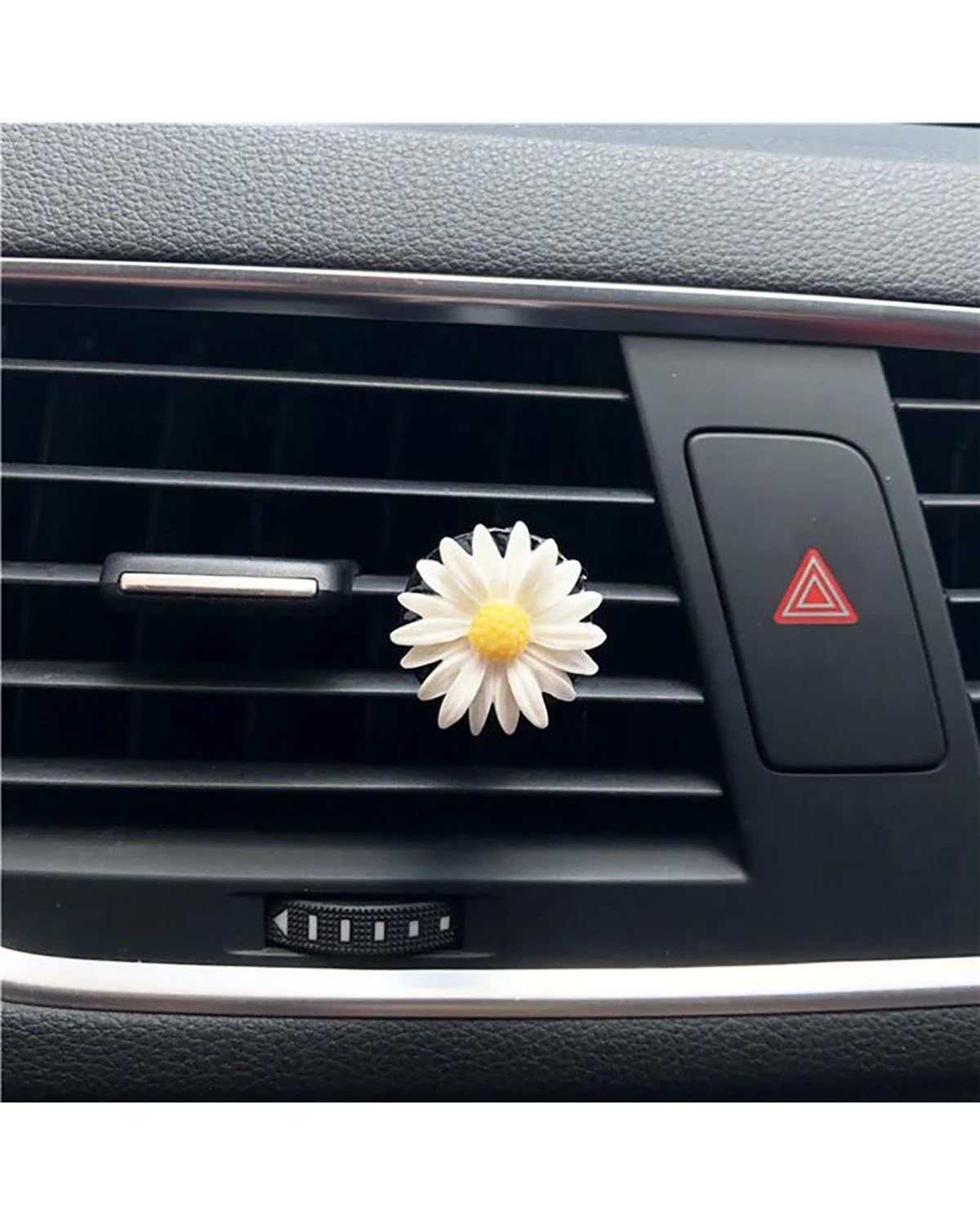 Auto ZubehöR Innenraum Deko 1pc Auto Lufterfrischer Blumen Vent Clip Parfüm Daisy Diffusor Wesentliches Zubehör Für Mädchen Freshner Luft Duft Auto Dekoration Innenraum(White) von LIJHGFFA