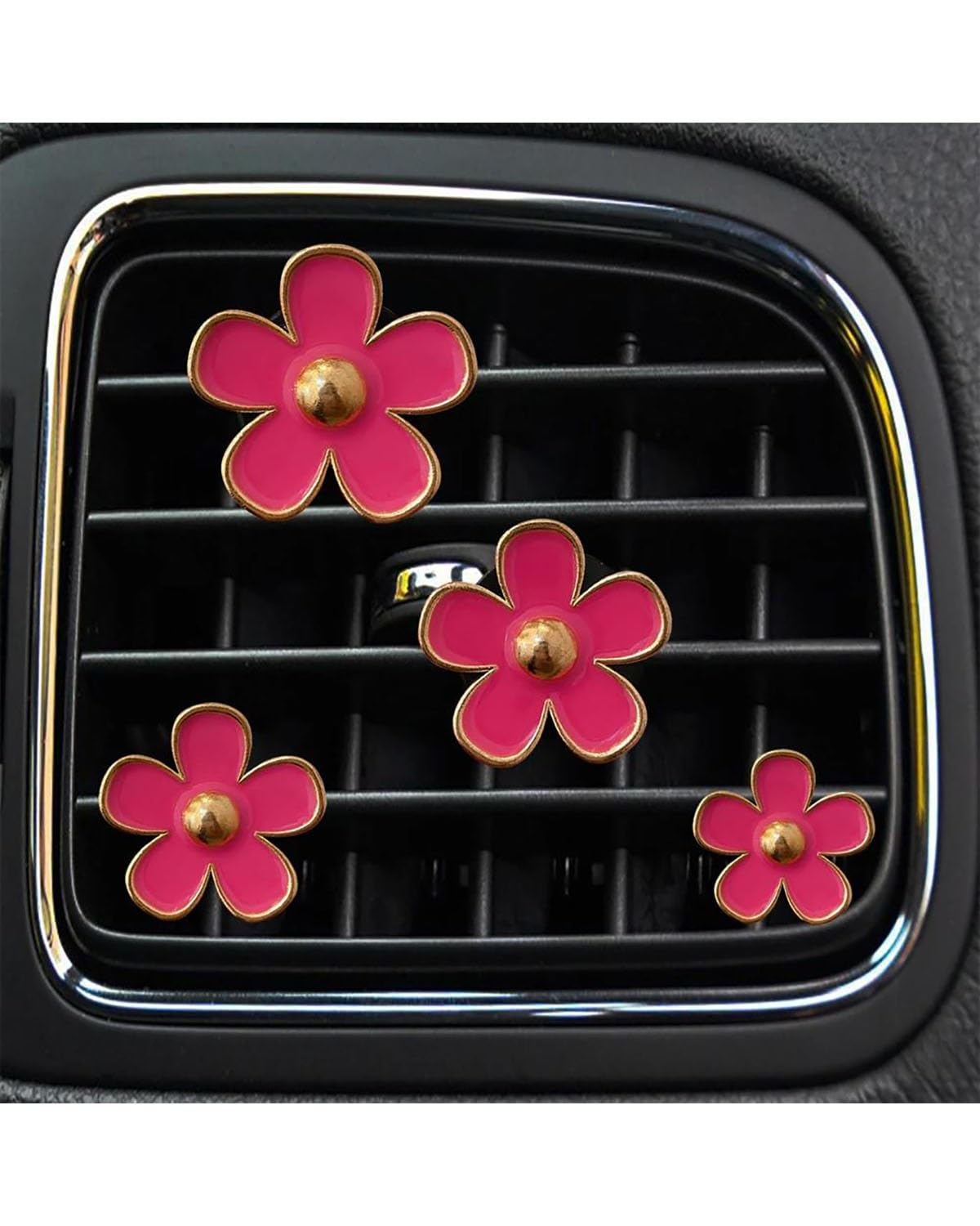 Auto ZubehöR Innenraum Deko 4 Teile/satz Auto Outlet Vent Parfüm Clips Auto Lufterfrischer Klimaanlage Aromatherapie Kleine Daisy Innen Dekoration Zubehör Auto Dekoration Innenraum(Red) von LIJHGFFA