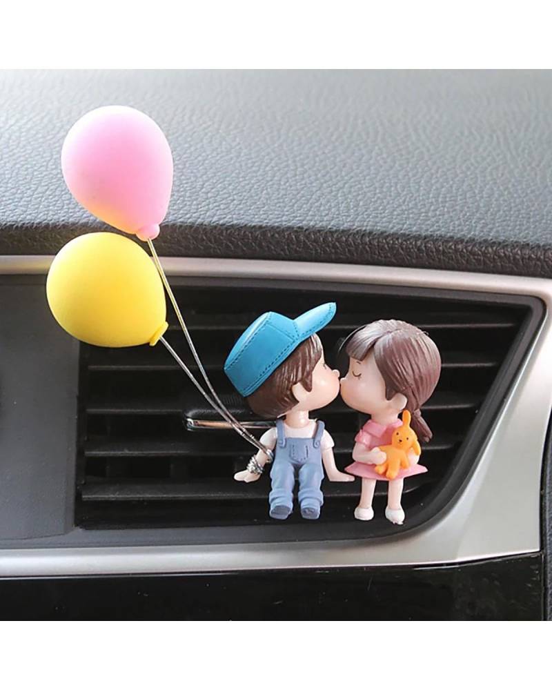 Auto ZubehöR Innenraum Deko Auto Luftauslass Clip Dekoration Niedliche Cartoon Paare Action Figur Ballon Ornament Auto Innenraum Armaturenbrett Zubehör Mädchen Geschenk Auto Dekoration Innenraum(C Set von LIJHGFFA