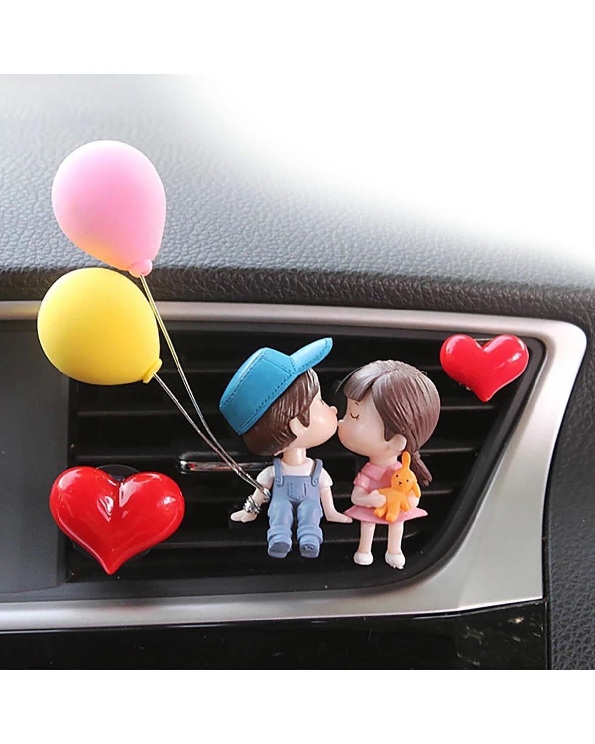 Auto ZubehöR Innenraum Deko Auto Luftauslass Clip Dekoration Niedliche Cartoon Paare Action Figur Ballon Ornament Auto Innenraum Armaturenbrett Zubehör Mädchen Geschenk Auto Dekoration Innenraum(D Set von LIJHGFFA