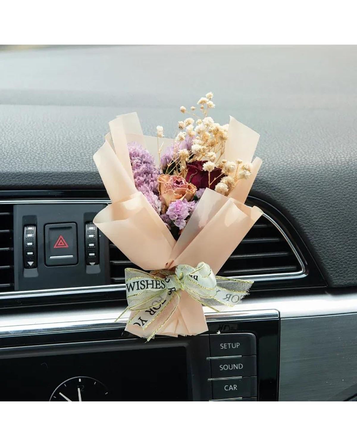 Auto ZubehöR Innenraum Deko Auto-Lufterfrischer, Auto-Luftauslass-Clip, getrocknete Blumen, Lufterfrischer-Clip, Aromatherapie, kleine frische Auto-Dekoration, Zubehör Auto Dekoration Innenraum(Purple von LIJHGFFA