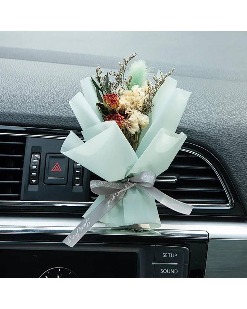 Auto ZubehöR Innenraum Deko Auto-Lufterfrischer, Auto-Luftauslass-Clip, getrocknete Blumen, Lufterfrischer-Clip, Aromatherapie, kleine frische Auto-Dekoration, Zubehör Auto Dekoration Innenraum(Beige von LIJHGFFA