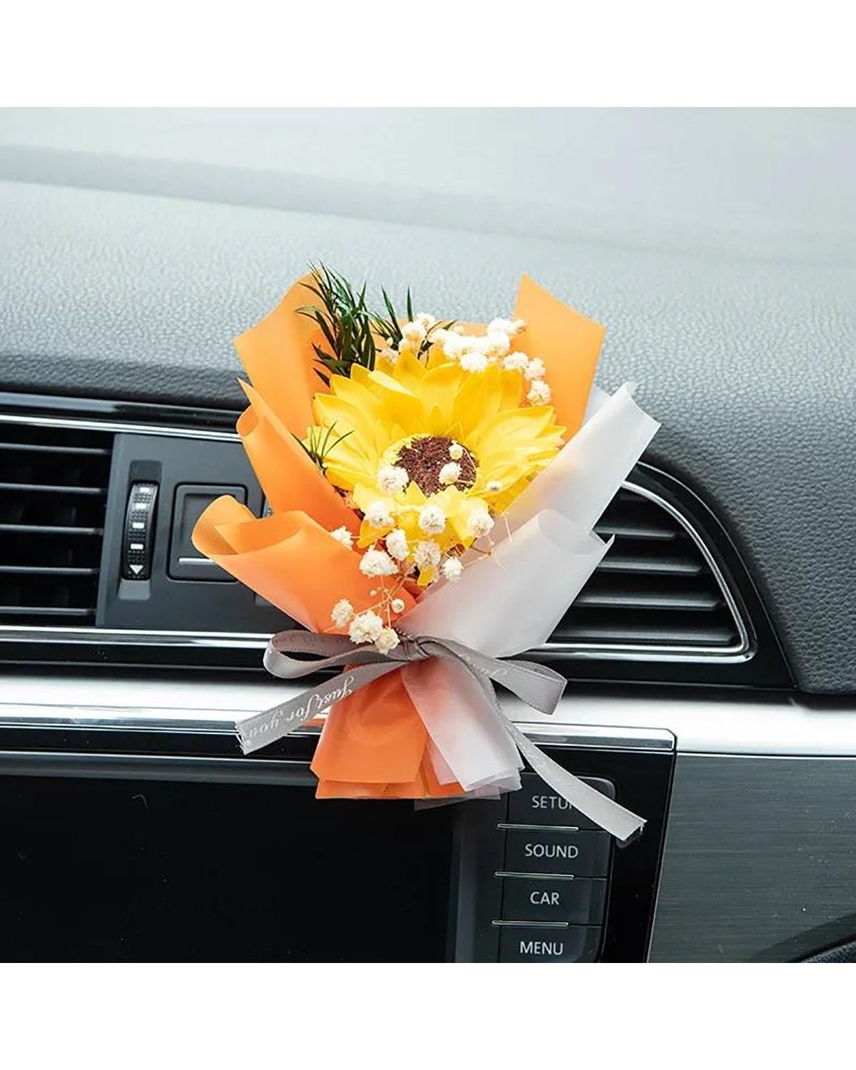 Auto ZubehöR Innenraum Deko Auto-Lufterfrischer, Auto-Luftauslass-Clip, getrocknete Blumen, Lufterfrischer-Clip, Aromatherapie, kleine frische Auto-Dekoration, Zubehör Auto Dekoration Innenraum(Yellow von LIJHGFFA