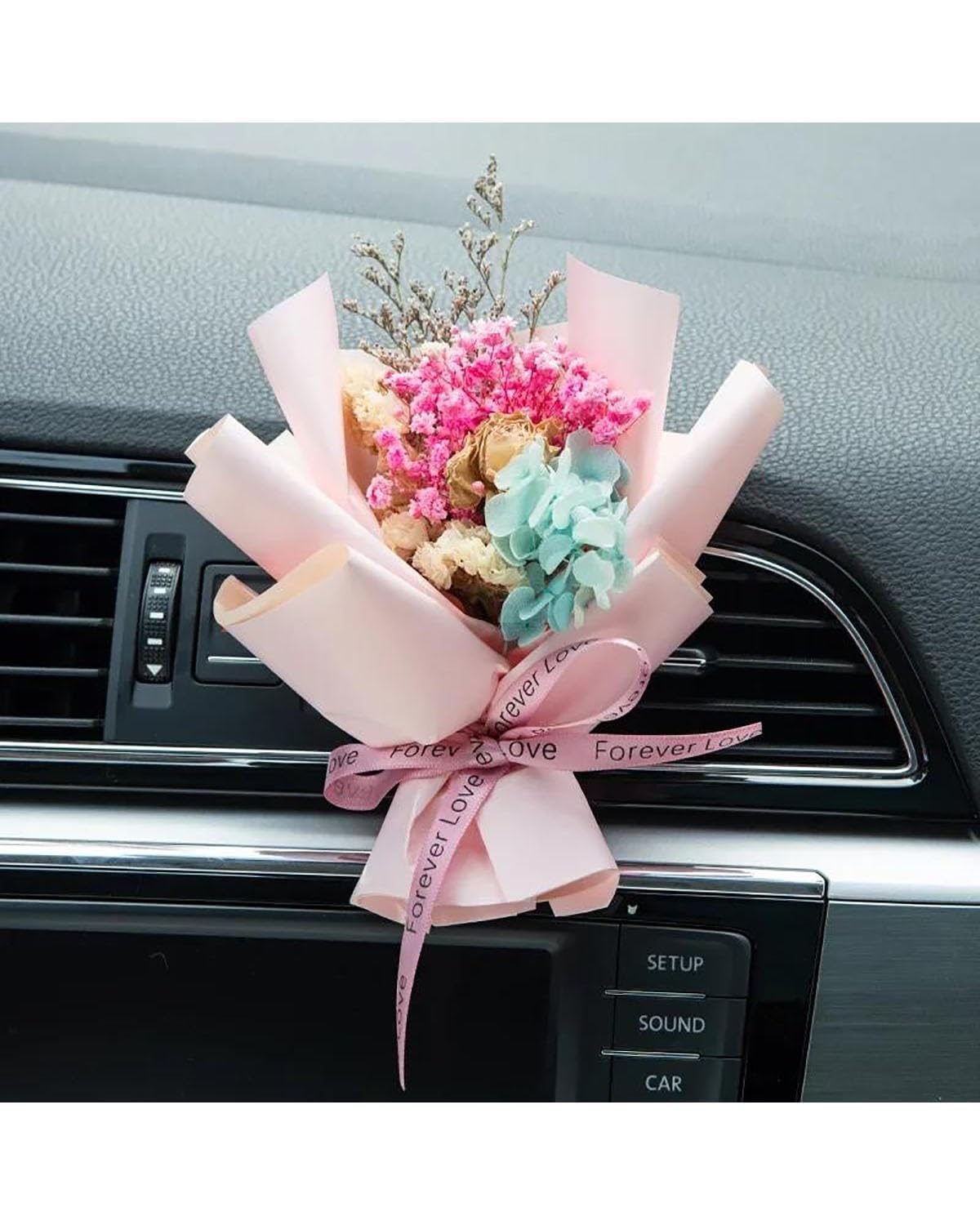 Auto ZubehöR Innenraum Deko Auto-Lufterfrischer, Auto-Luftauslass-Clip, getrocknete Blumen, Lufterfrischer-Clip, Aromatherapie, kleine frische Auto-Dekoration, Zubehör Auto Dekoration Innenraum(Pink N von LIJHGFFA