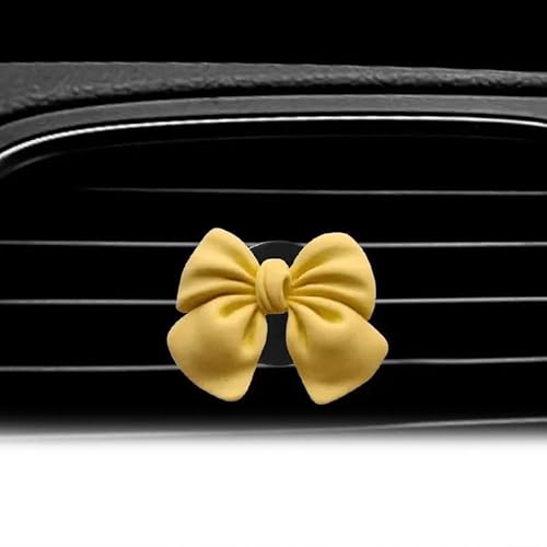 Auto ZubehöR Innenraum Deko Auto Lufterfrischer Bowknot Auto Parfüm Carstyling Natürlicher Geruch Klimaanlage Outlet Clip Duft Auto Zubehör Auto Dekoration Innenraum(Yellow) von LIJHGFFA