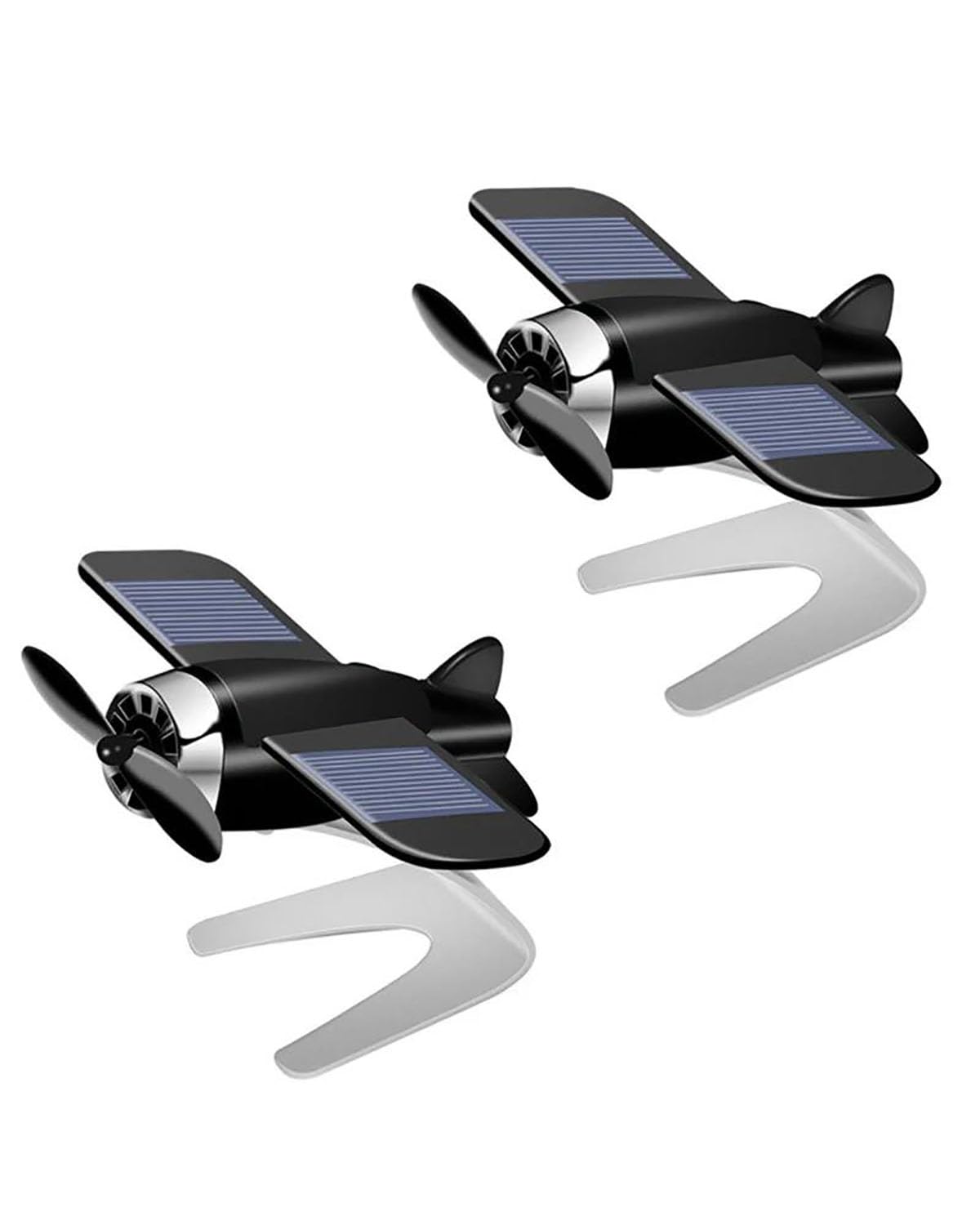 Auto ZubehöR Innenraum Deko Auto-Lufterfrischer Solar für Flugzeuge Dekoration für Mini-Auto Parfüm Lufterfrischer für Autos Duft Flugzeug Ornament Auto Zubehör Auto Dekoration Innenraum(Black 2pcs) von LIJHGFFA