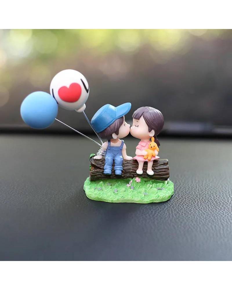 Auto ZubehöR Innenraum Deko Autodekoration, Auto-Luftauslass-Clip, süße Cartoon-Pärchen, Actionfigur, Ballon-Ornament, Auto-Innenausstattung, Armaturenbrett, Autozubehör Auto Dekoration Innenraum(C) von LIJHGFFA