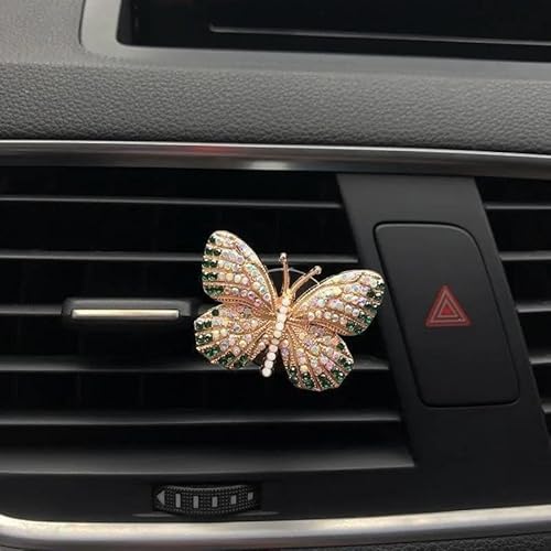 Auto ZubehöR Innenraum Deko Bling Schmetterling Auto Zubehör Niedlich Auto Lufterfrischer Autos Innendekoration Charm Strass Autos Air Vent Clip Dekor Auto Dekoration Innenraum(Blue) von LIJHGFFA