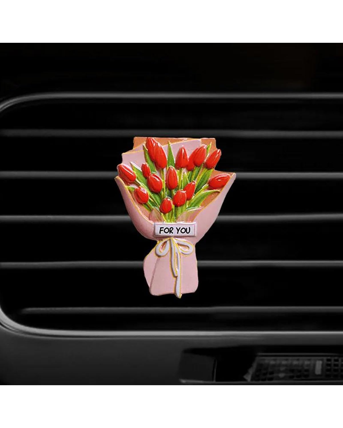 Auto ZubehöR Innenraum Deko Blumenstrauß Auto-Luftauslass-Ornament, kreativer Parfüm-Dekorationsclip für die Auto-Klimaanlage, Auto-Lufterfrischer Auto Dekoration Innenraum(Carnation) von LIJHGFFA