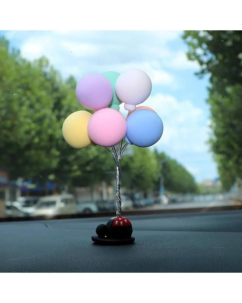 Auto ZubehöR Innenraum Deko Bunte Luftballons Auto Ornamente Niedlich Für Mini Cartoon Auto Kreative Ornamente Dekorationen Auto Zubehör Für Mädchen Dashboard Auto Dekoration Innenraum(Macaroon 1) von LIJHGFFA