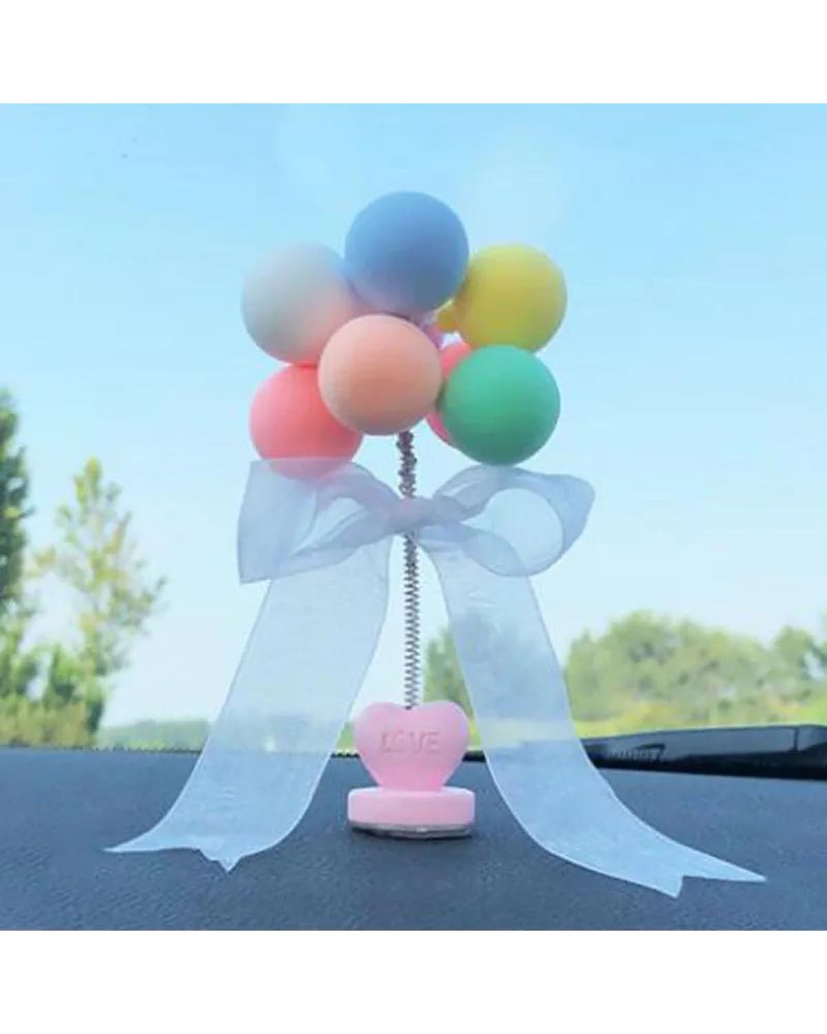 Auto ZubehöR Innenraum Deko Bunte Luftballons Auto Ornamente Niedlich Für Mini Cartoon Auto Kreative Ornamente Dekorationen Auto Zubehör Für Mädchen Dashboard Auto Dekoration Innenraum(Swing Blue) von LIJHGFFA