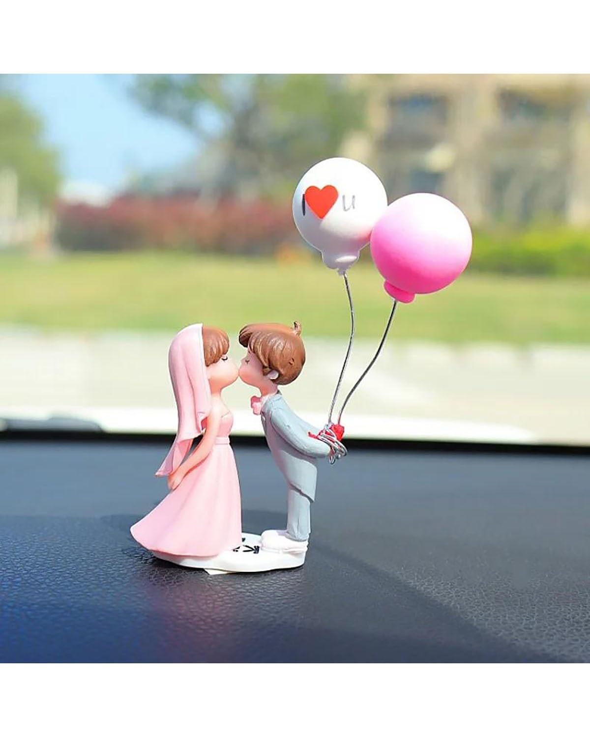 Auto ZubehöR Innenraum Deko Cartoon Paare Auto Ornament Modell Hochzeit Paar Figur Auto Center Konsole Ballon Dekoration Auto Innen Dashboard Geschenke Auto Dekoration Innenraum(Pink 4) von LIJHGFFA