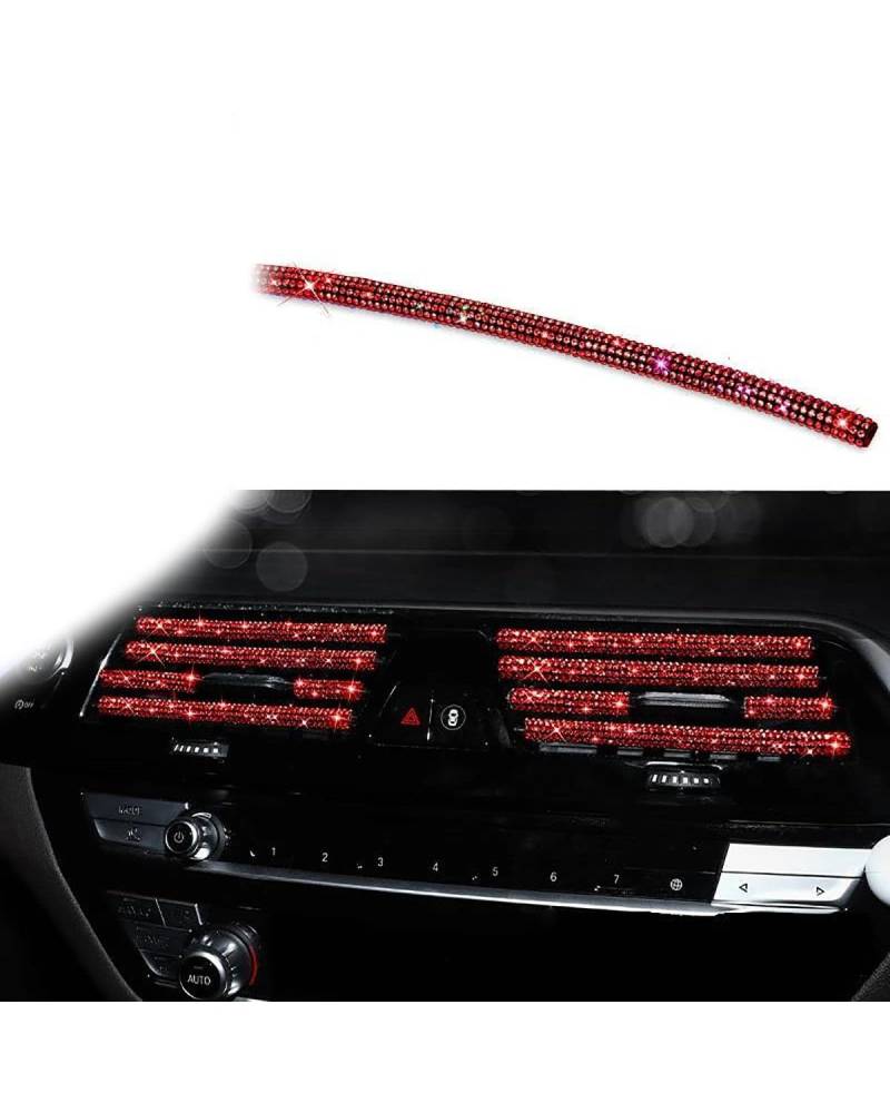 Auto ZubehöR Innenraum Deko Diamant Auto Klimaanlage Steckdose Dekorative Streifen Universal U Form Clip Strass Kühlergrill Aufkleber Auto Innen Zubehör Auto Dekoration Innenraum(White) von LIJHGFFA