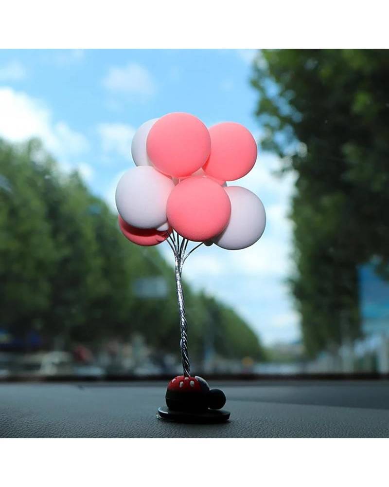 Auto ZubehöR Innenraum Deko Kreative Auto-Ballon-Ornamente, Mittelkonsolen-Dekoration, Auto-Innenraum-Ballon, Auto-Dekoration für Mädchen, Armaturenbrett-Zubehör Auto Dekoration Innenraum(Pink White) von LIJHGFFA