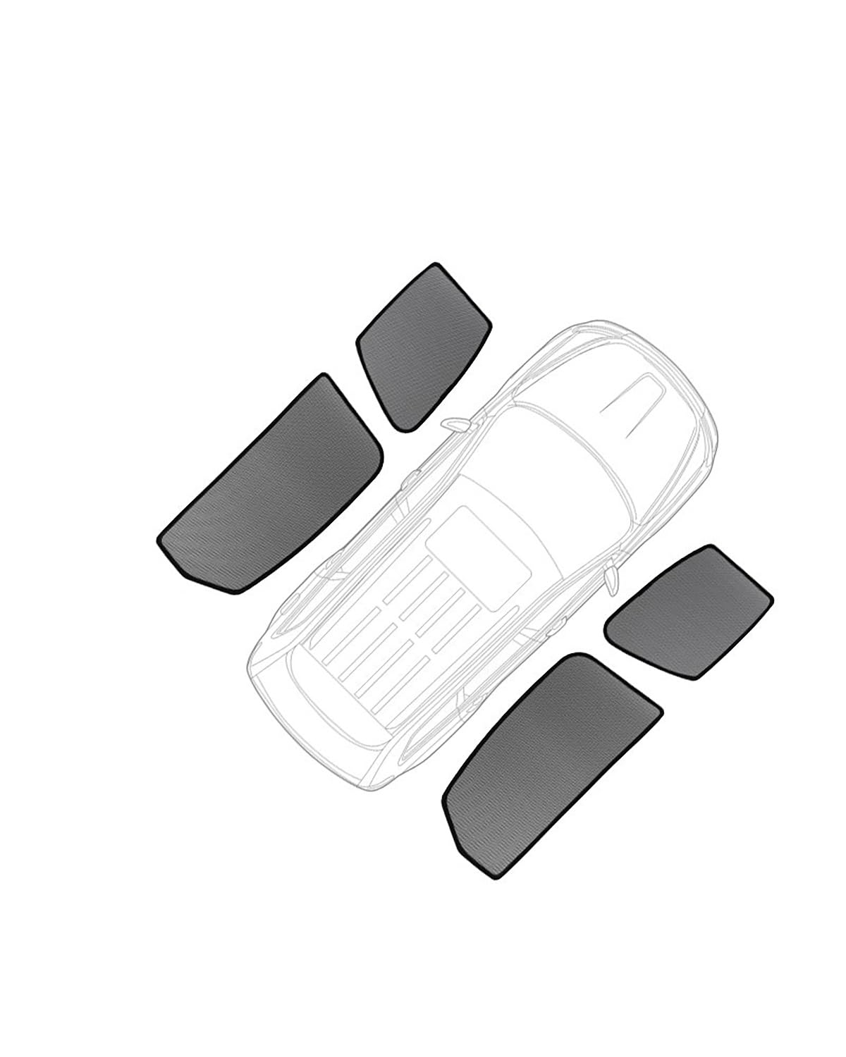 Autofenster Sonnenschutzrollos Für Benz Für EQC 2019-2024 Hinten Seite Fenster Sonnenschutz Visier Auto Sonnenschirm Front Windschutzscheibe Vorhang(4PCS Side Windows) von LIJHGFFA