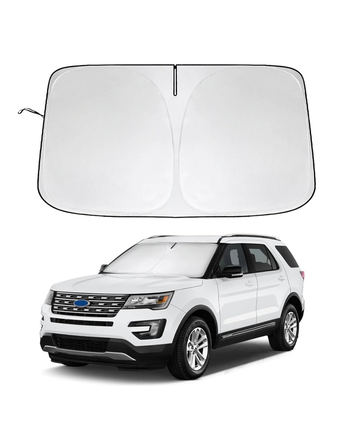 Autofenster Sonnenschutzrollos Für Ford für Explorer 2011-2019 Auto-Sonnenschutz, Windschutzscheiben-Sonnenschutz, Faltbarer Fensterschutz, Sonnenblende blockiert UV-Strahlen von LIJHGFFA