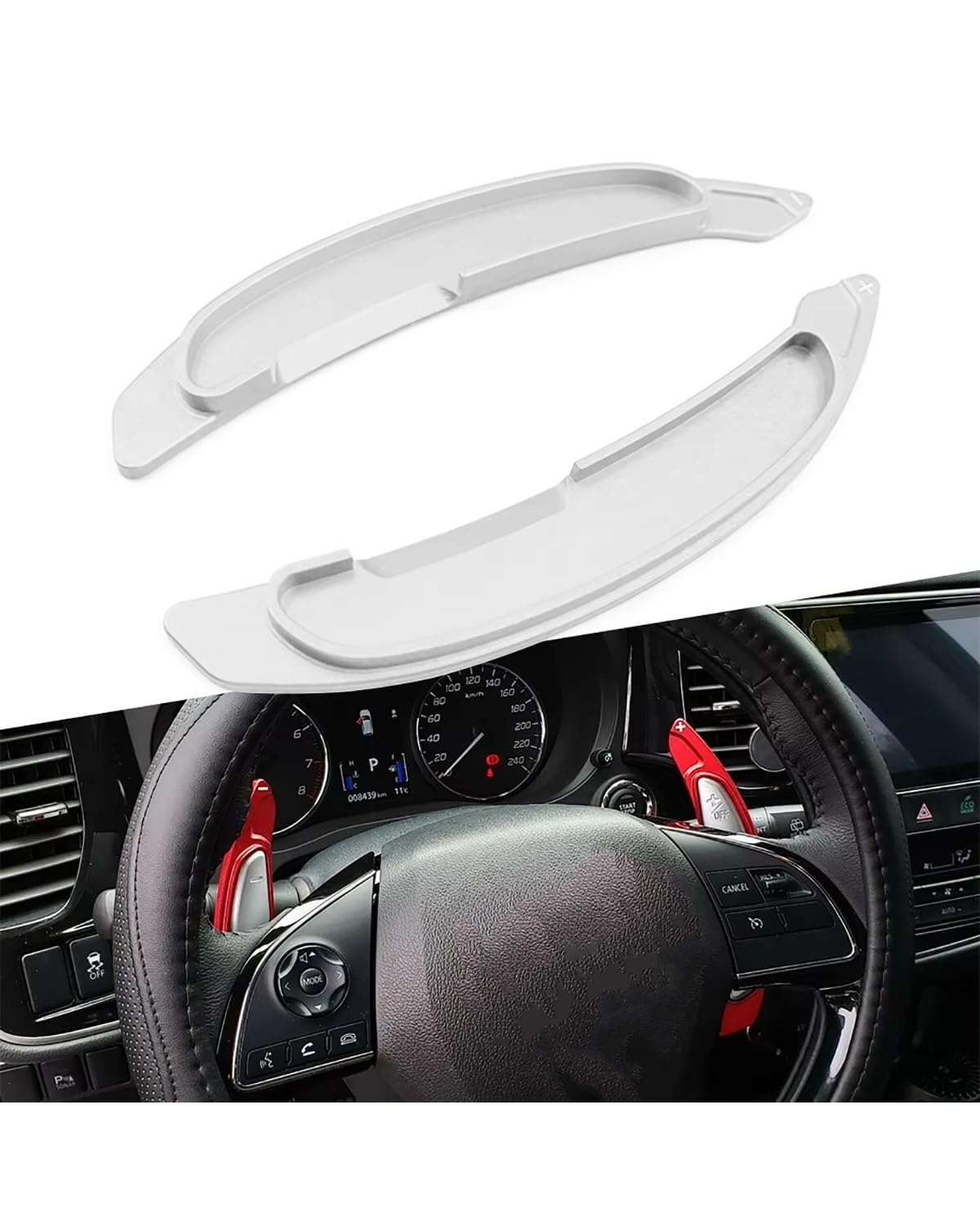 Schaltwippen Aluminium Auto Lenkrad Paddle Shifter Erweiterung Für Lancer Lenkradg Paddle(Silver) von LIJHGFFA