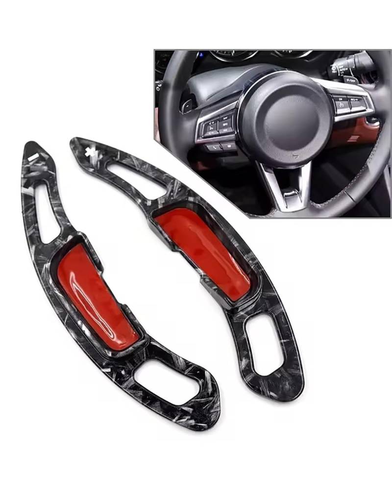 Schaltwippen Auto Lenkrad Shift Paddle Shifter Erweiterung Für 3 Für 6 Für CX-3 Für CX-4 Für CX-5 Für MX-5 Lenkradg Paddle(Forged Pattern) von LIJHGFFA