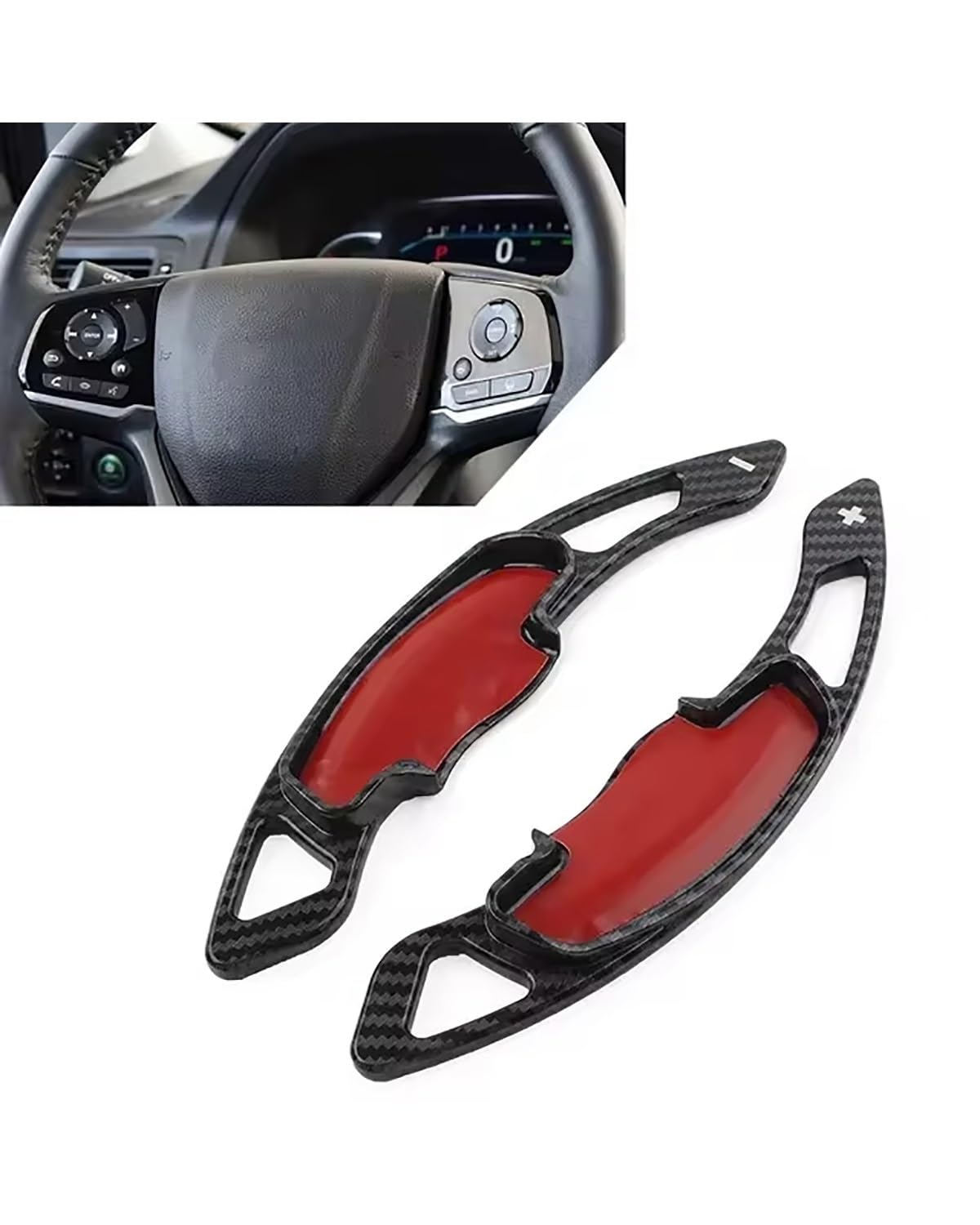 Schaltwippen Carbonfaser-Look Auto-Lenkrad-Schaltwippenverlängerung Für Accord, Für CR-V, Für Civic 10., Für Odyssey, Für Pilot Für Acura Lenkradg Paddle(Carbon Fiber Black) von LIJHGFFA