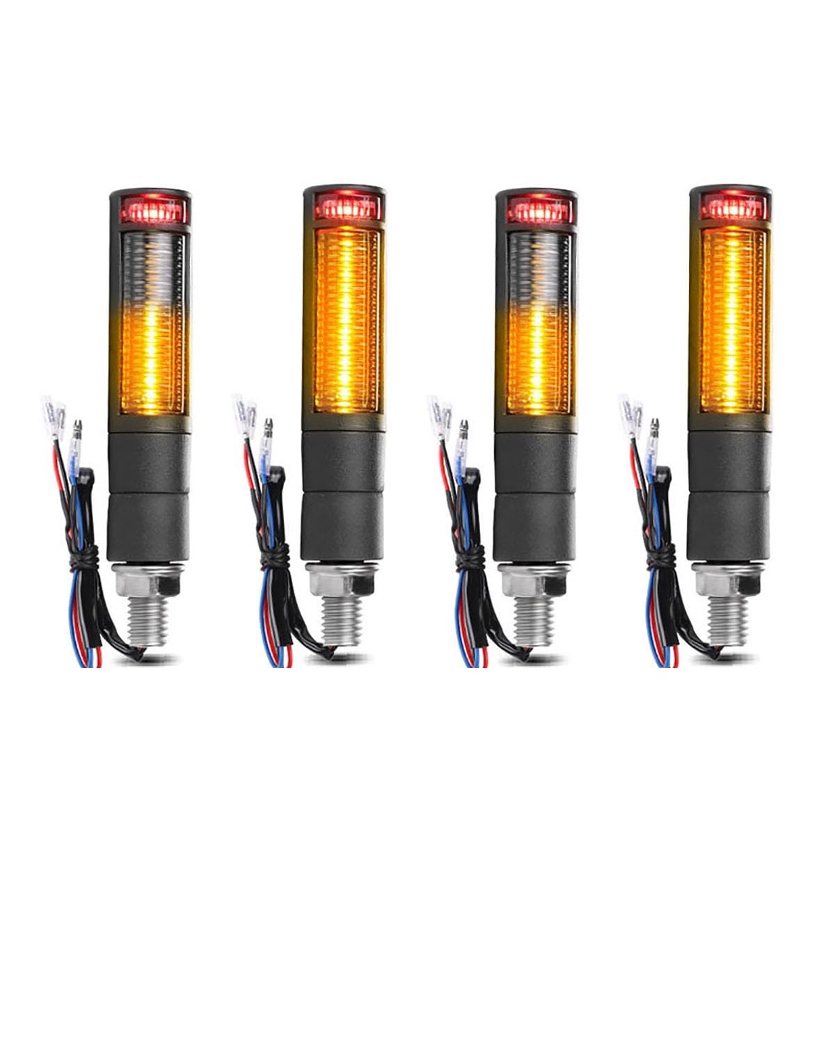 lde Blinker Motorrad 12V M10 Universal Motorrad Blinker wasserdichte Indikatoren Bernstein Blinker Blinker Lampe Zubehör Mini Blinker Motorrad(4PCS Red Yellow) von LIJHGFFA