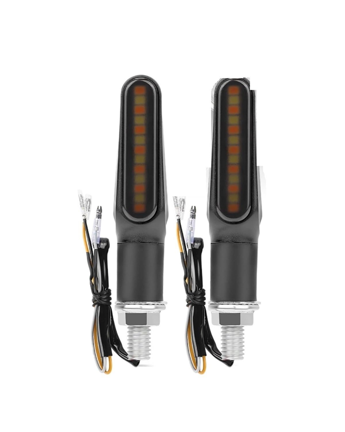 lde Blinker Motorrad 8 mm für Mini-Motorrad-Blinker, 12 V, fließende Anzeige, DRL, Hinterradbremse, Endanschlag Mini Blinker Motorrad(2pcs Amber White) von LIJHGFFA