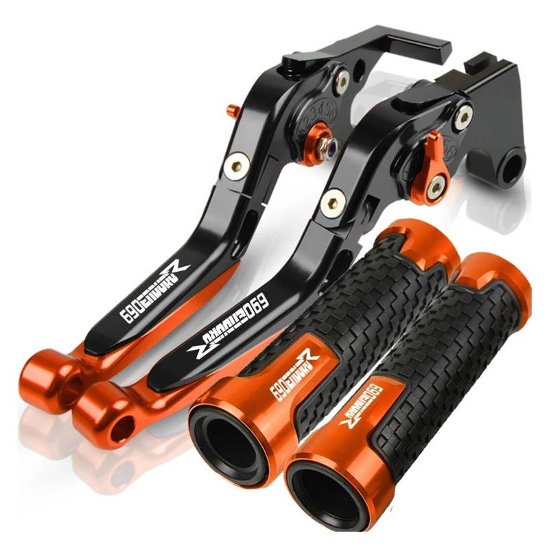 Griff-Kit Für 690 Enduro R 690EnduroR 2014 2015 2016 2017 Motorrad Einstellbare Bremse Kupplung Hebel Lenker Griff Griffe(Orange2) von LIJUNSHANI