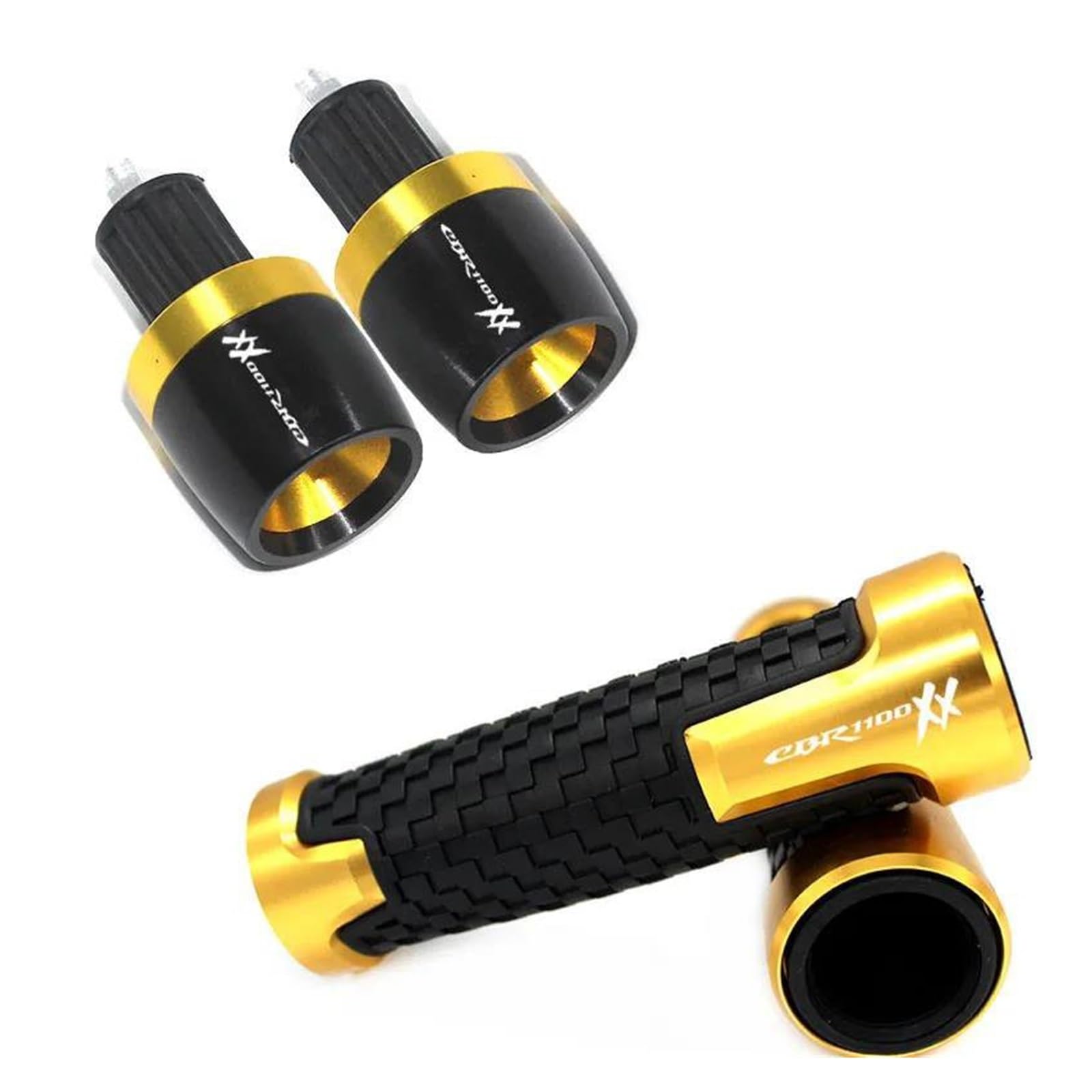 Lenkerende FÜR H&ONDA CBR1100XX Blackbird CBR 1100 XX 1997-2007 CBR 1100XX 7/8 "22MM Lenker Handgriffe Griff Bar End Kappe(Gold) von LIJUNSHANI