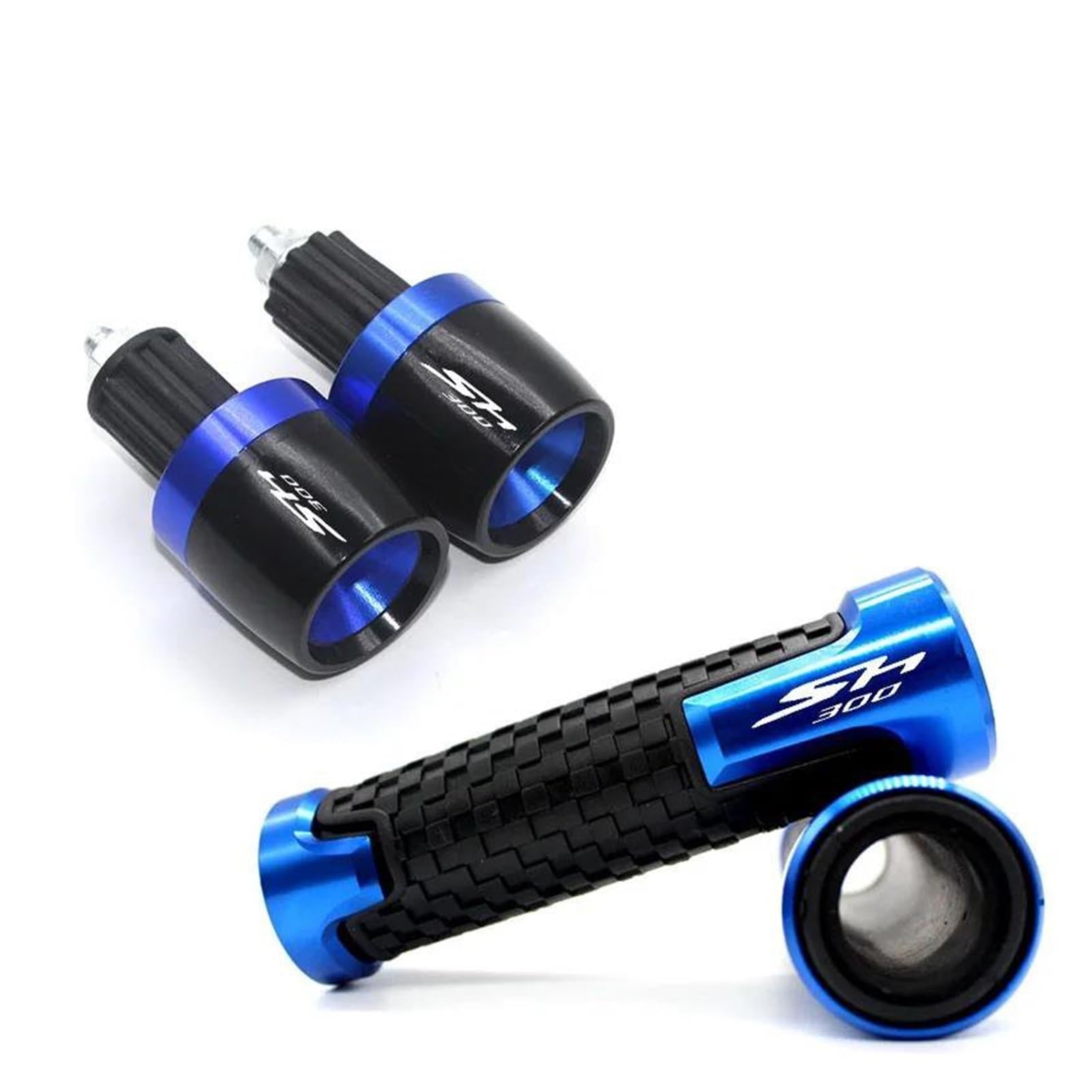 Lenkerende Für H&ONDA SH300i SH 300i SH300 SH350i SH 350i SH350 Motorrad 22MM Lenker Handgriffe Griff Bar End Stecker(Blue) von LIJUNSHANI