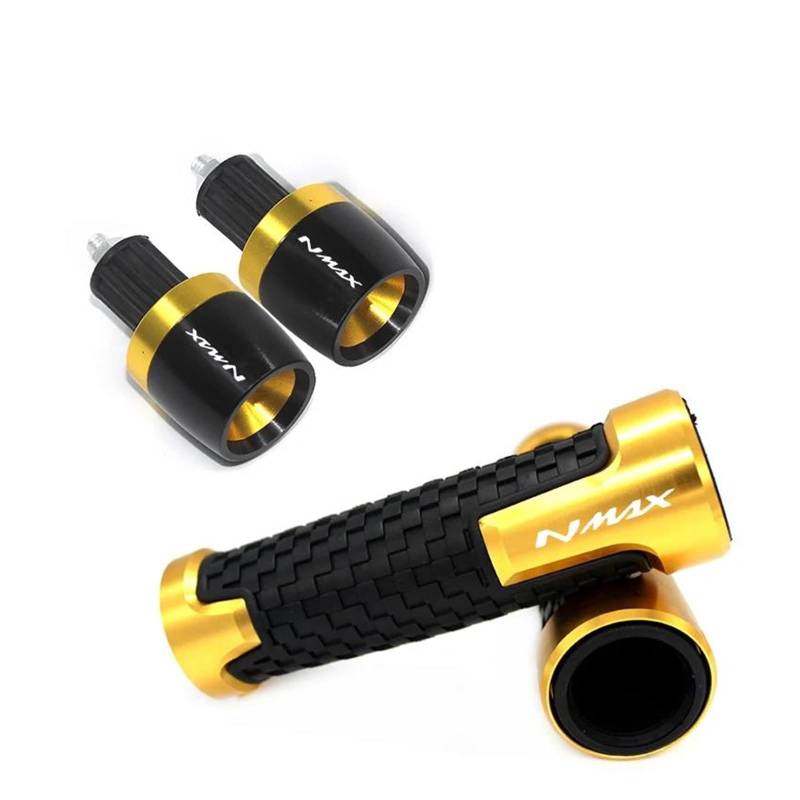 Lenkerende Für NMAX155 NMAX125 NMAX150 N-MAX155 NMAX 155 N-MAX 125 150 CNC Aluminium Lenker Griffe Griff Bar End Stecker(Gold) von LIJUNSHANI