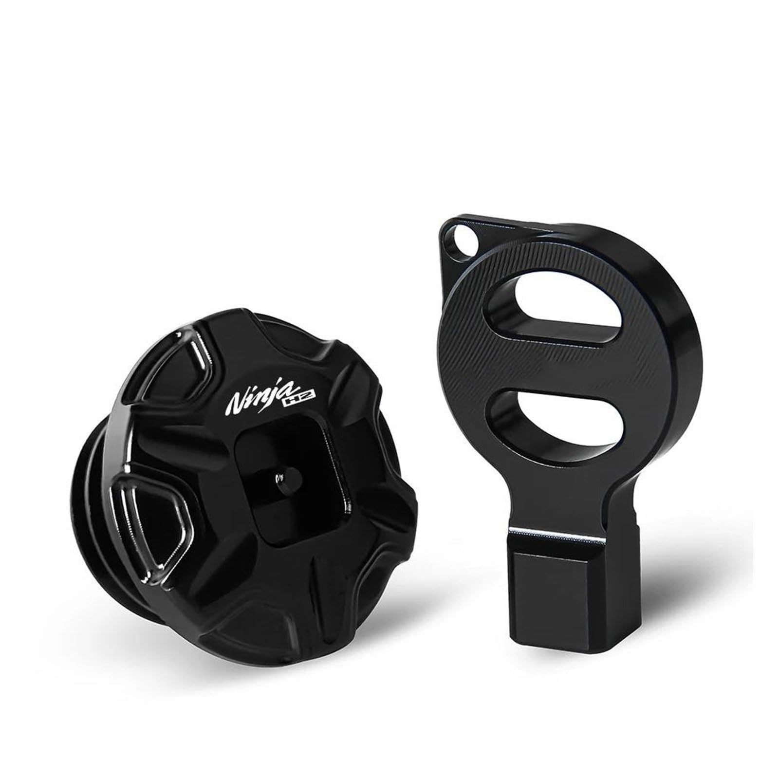 Motorrad Anti-Diebstahl-Öl-Einfüllstutzen-Kappe Motoröl-Stecker-Abdeckung Für Ka&wasaki Ninja H2 R H2R SX SE NinjaH2 2020-2024(Black2) von LIJUNSHANI