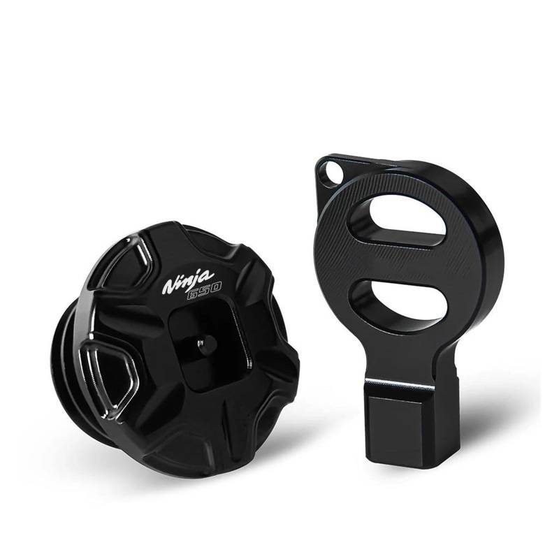 Motorrad Anti-Diebstahl-Öleinfülldeckel Motorölstopfenabdeckung Für Ka&wasaki Ninja 650 Ninja650 Z650 Z 650 2017-2024(Black2) von LIJUNSHANI